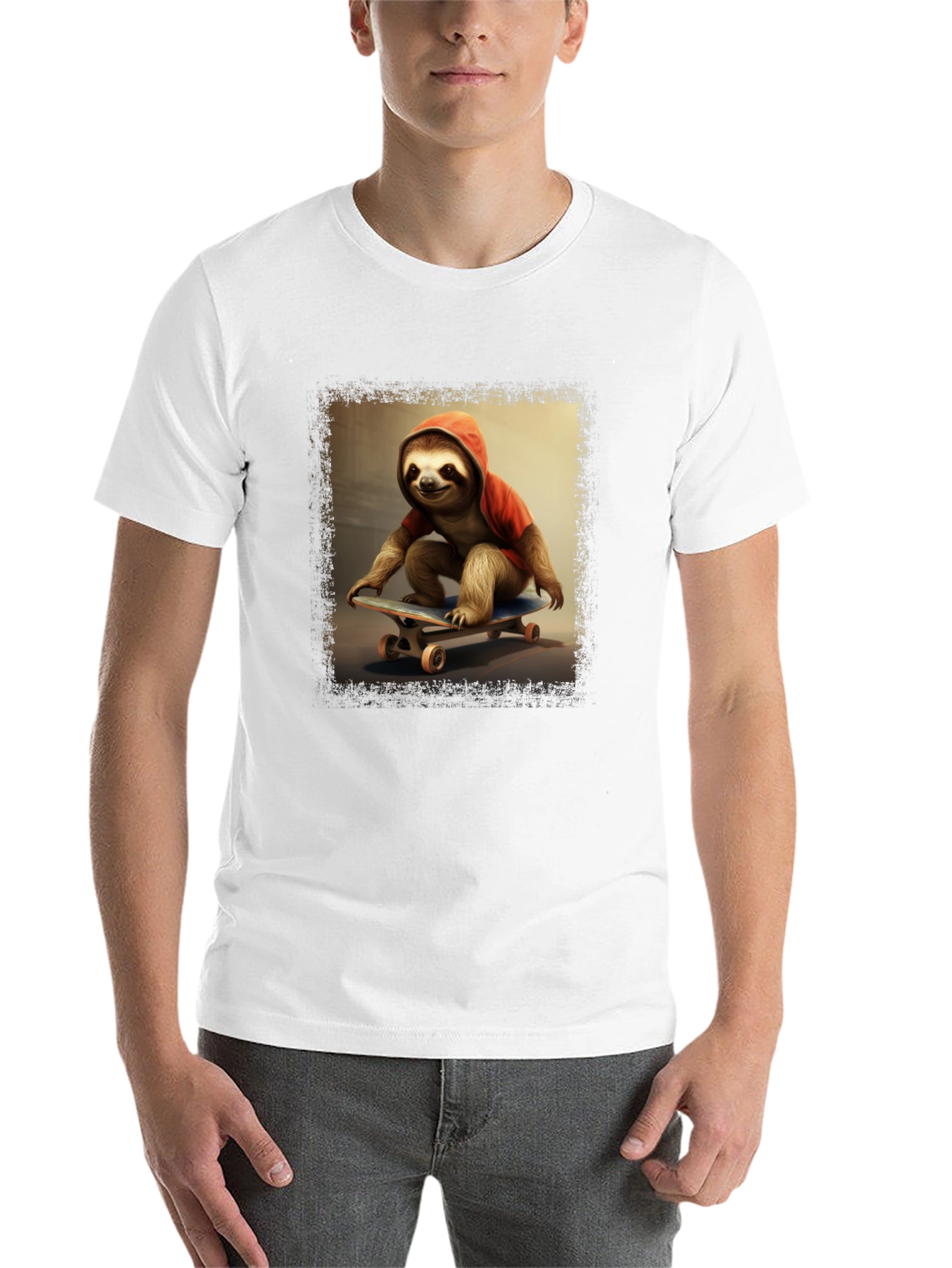 Black Sloth Skateboarder T-Shirt - Cool & Unique Design view 14