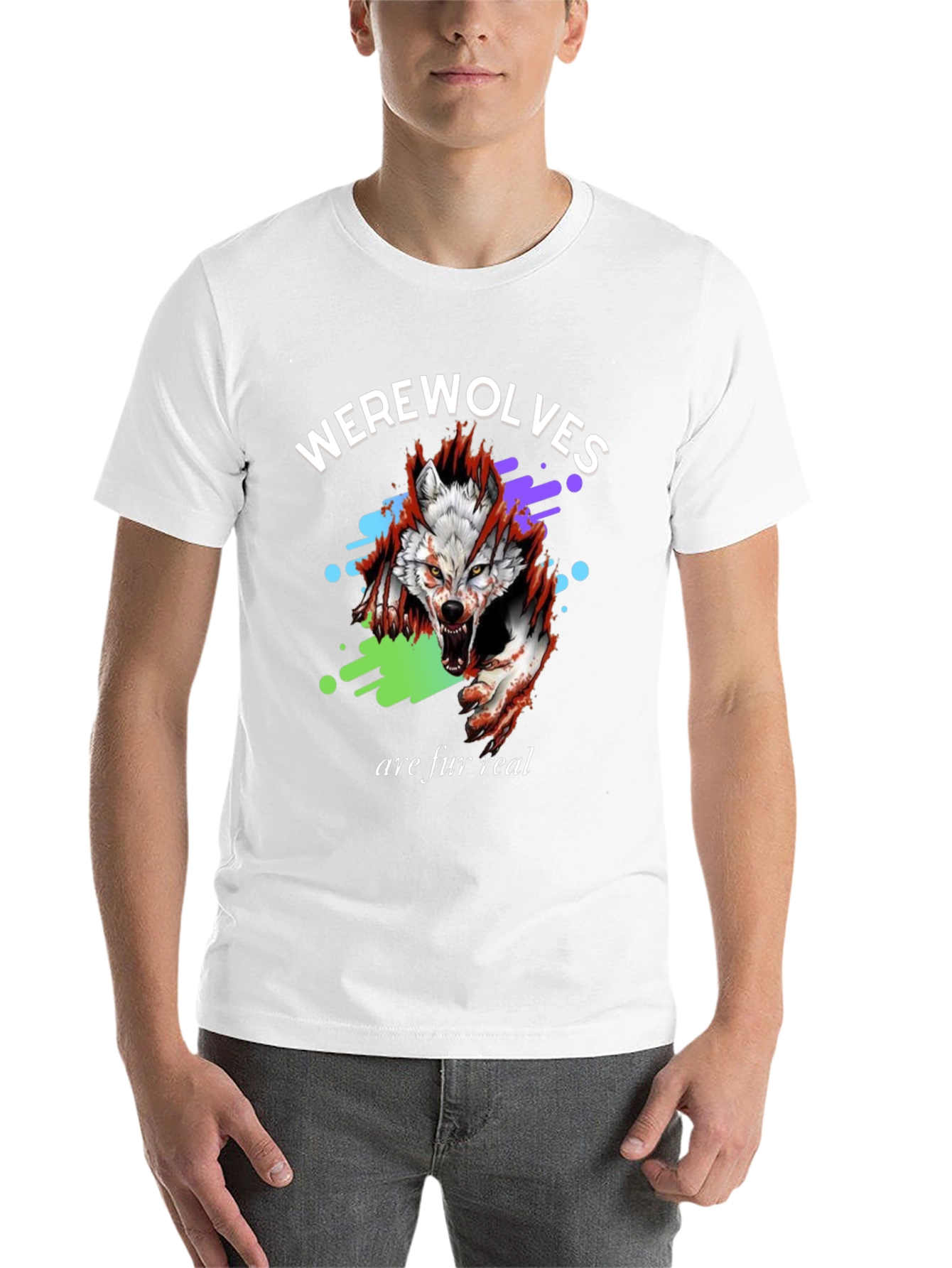 Black Werewolves Are Fur Real Black Graphic T-Shirt view 14