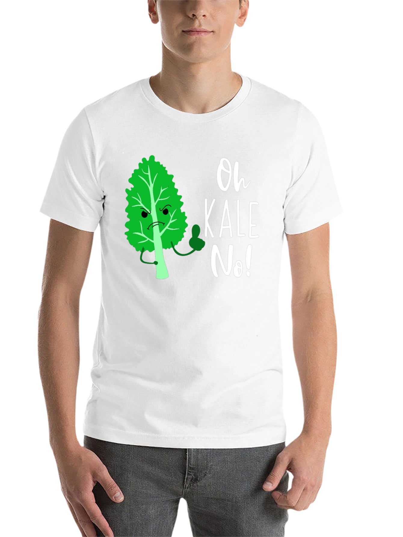 Black Oh Kale No! Funny Graphic T-Shirt view 14