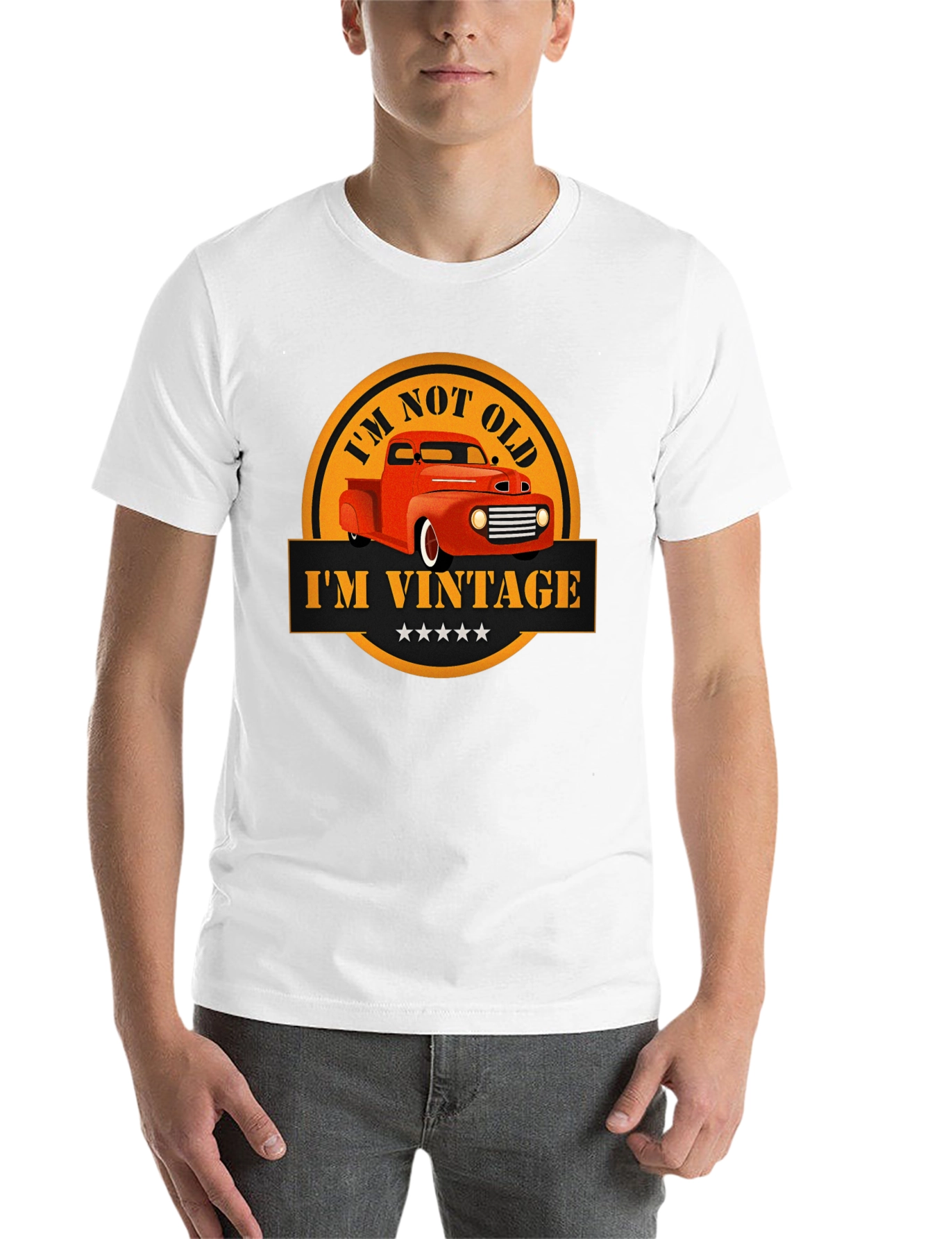 Black Vintage Car Graphic T-Shirt -  'I'm Not Old I'm Vintage' view 14