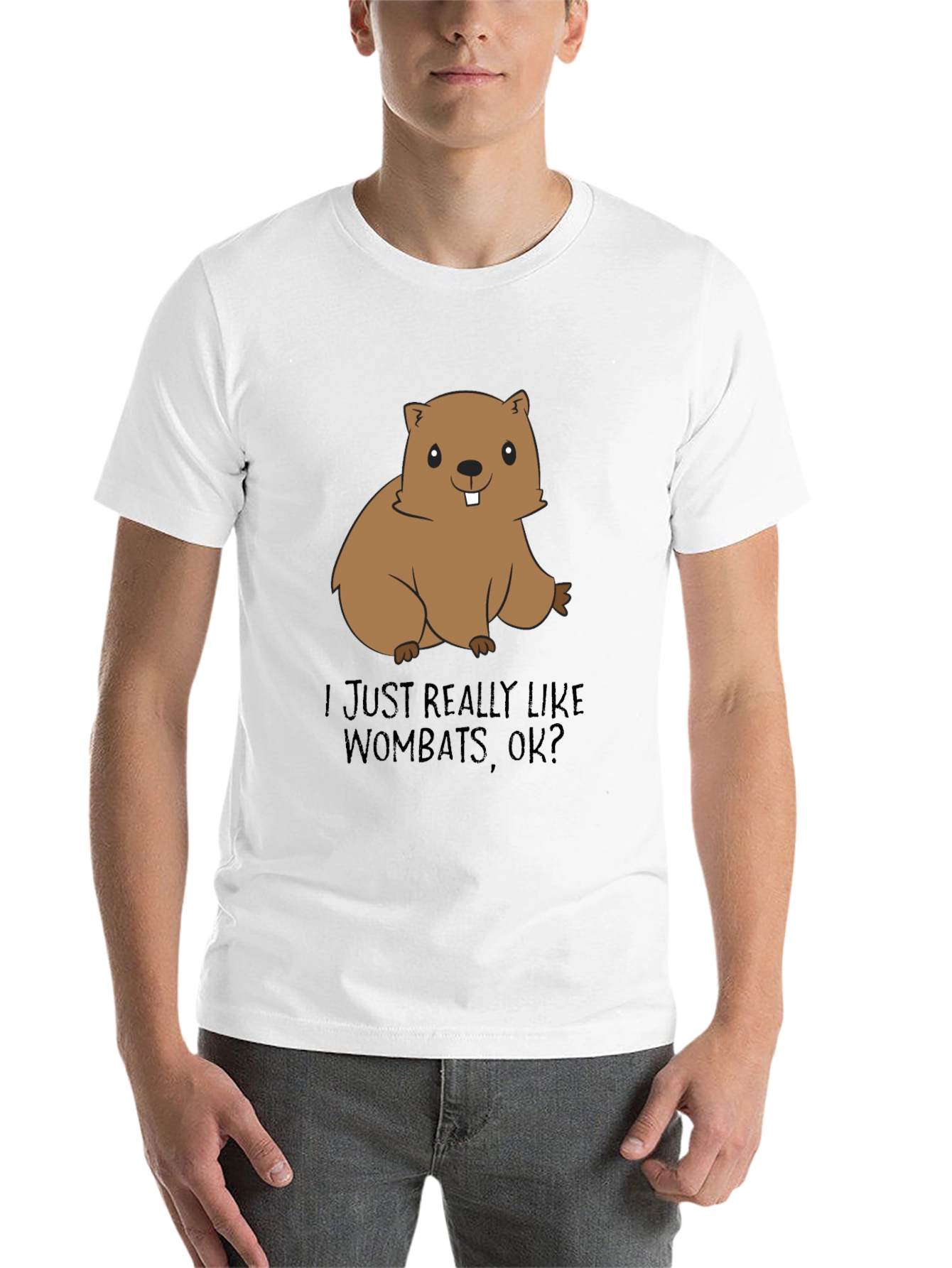 Black Wombat Lover T-Shirt - Cute Cartoon Animal Tee view 14
