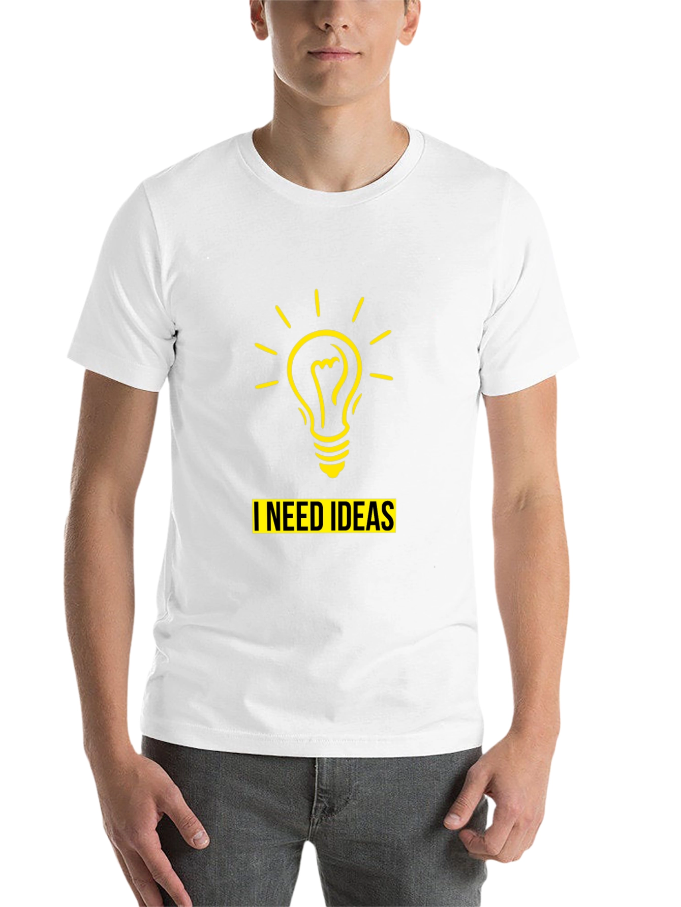 Black I Need Ideas T-Shirt - Mens Black Novelty Tee view 14