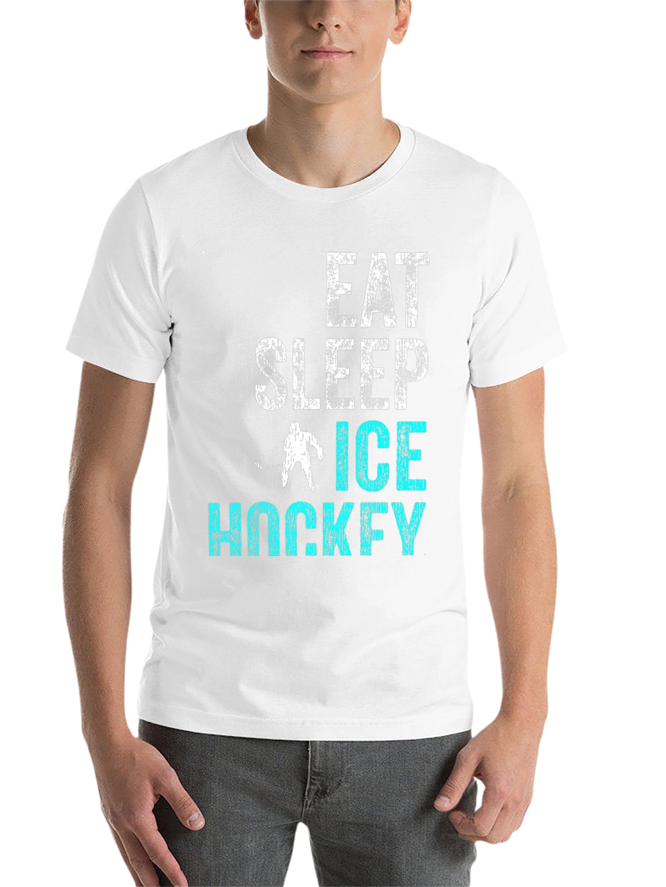 Black Eat Sleep Ice Hockey T-Shirt view 14