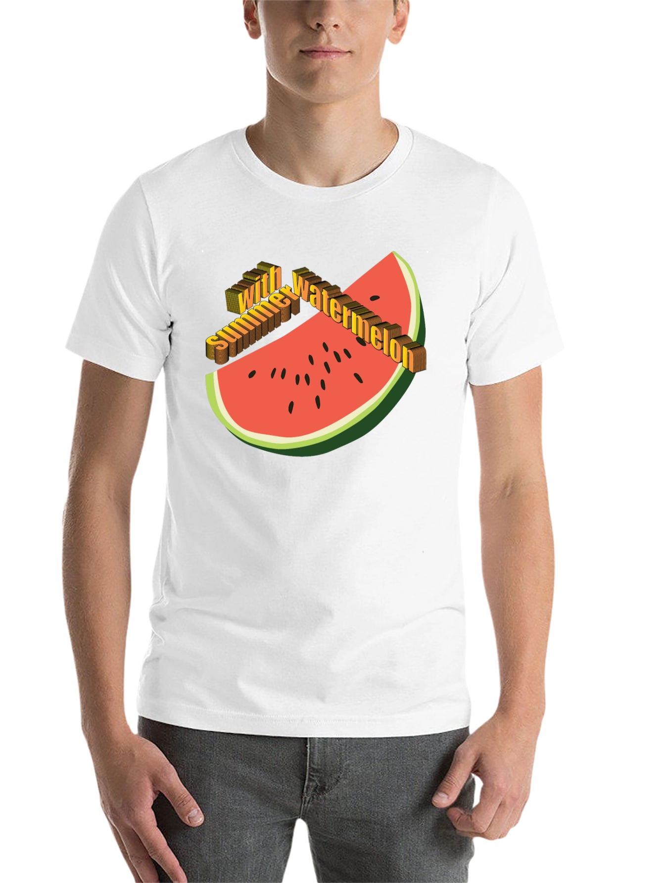 Black Summer Watermelon Graphic Tee view 14