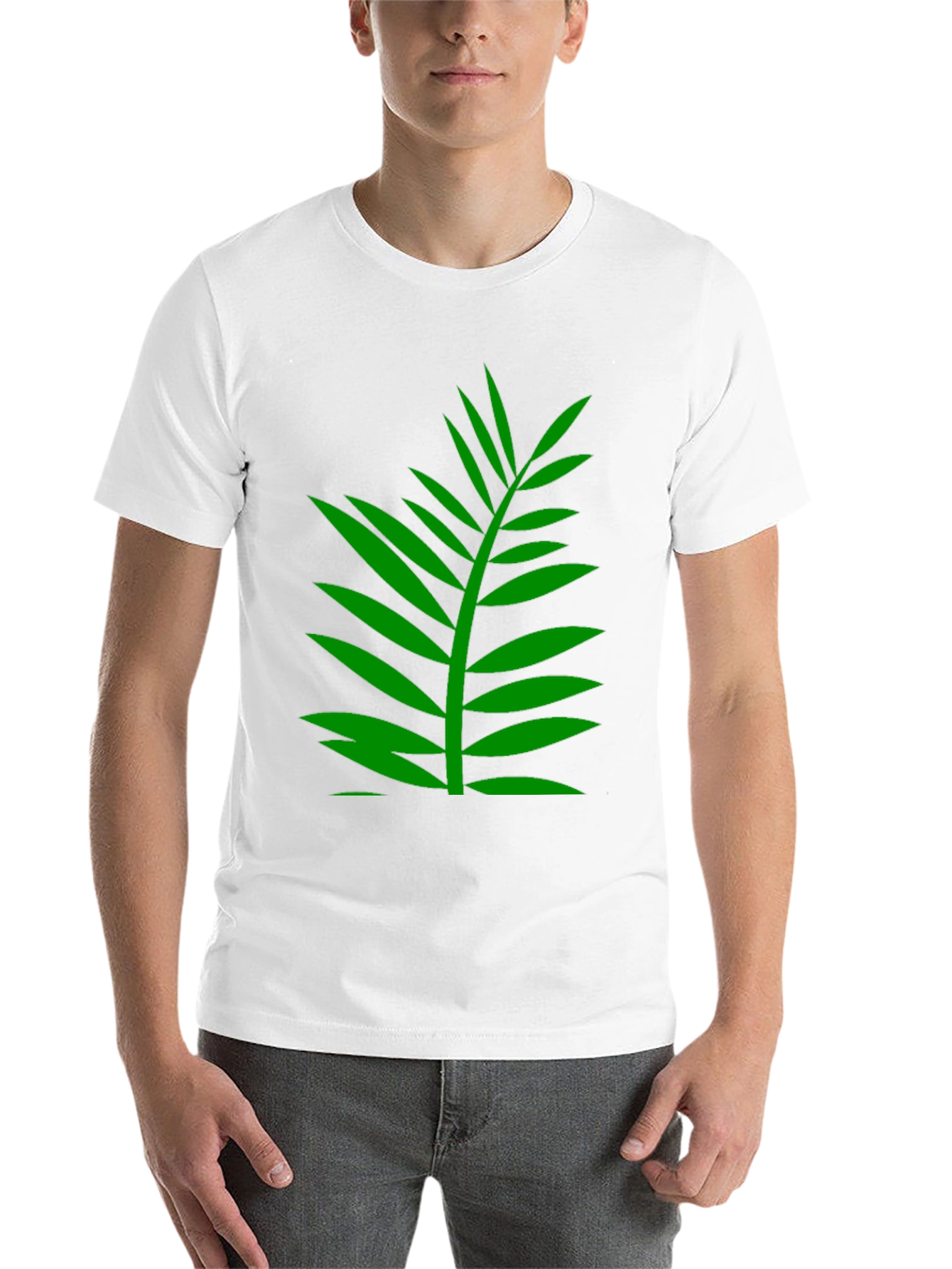 Black Tropical Palm Leaf Graphic T-Shirt - Black view 14