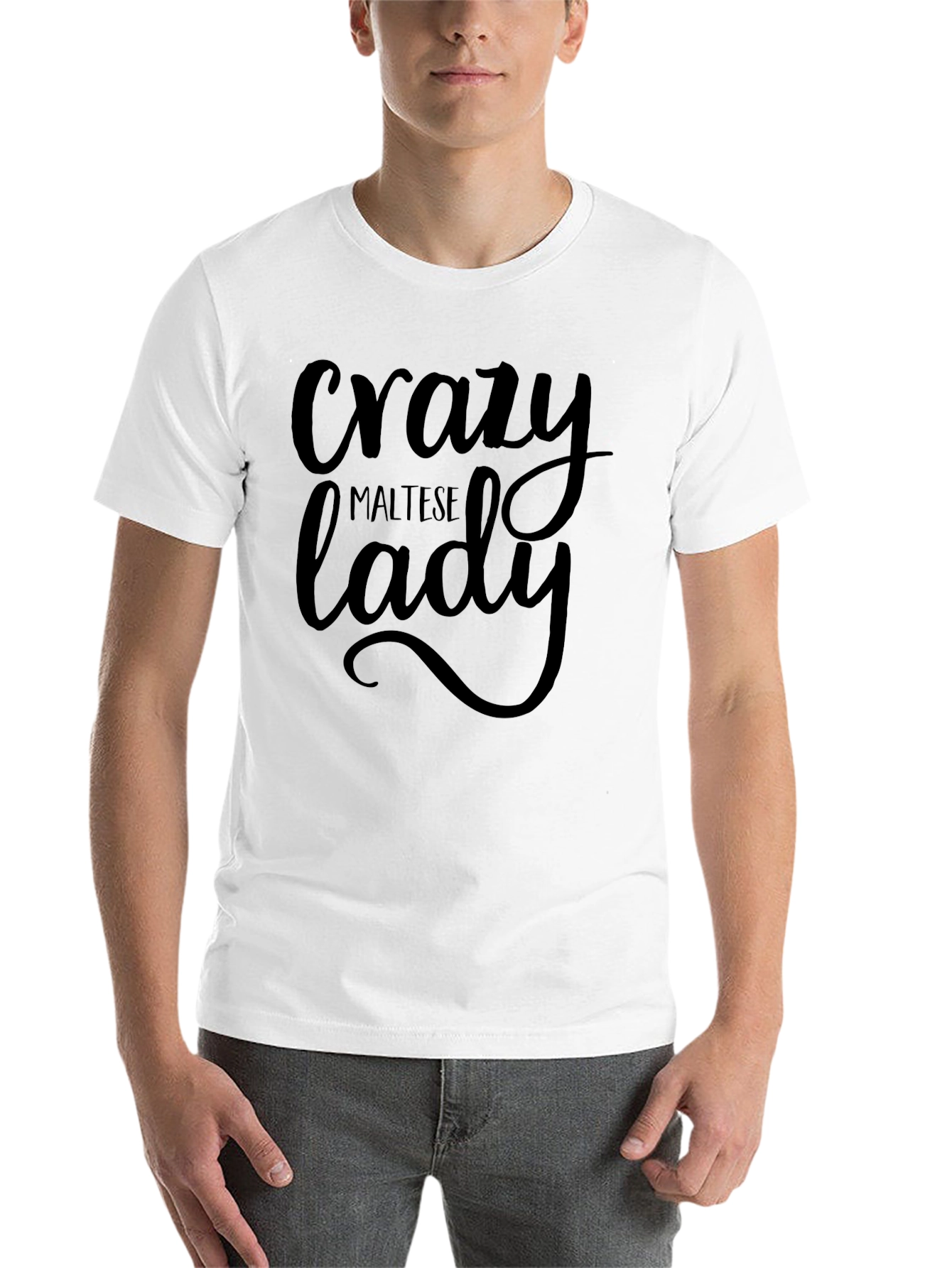 Black Crazy Maltese Lady Black T-Shirt view 14