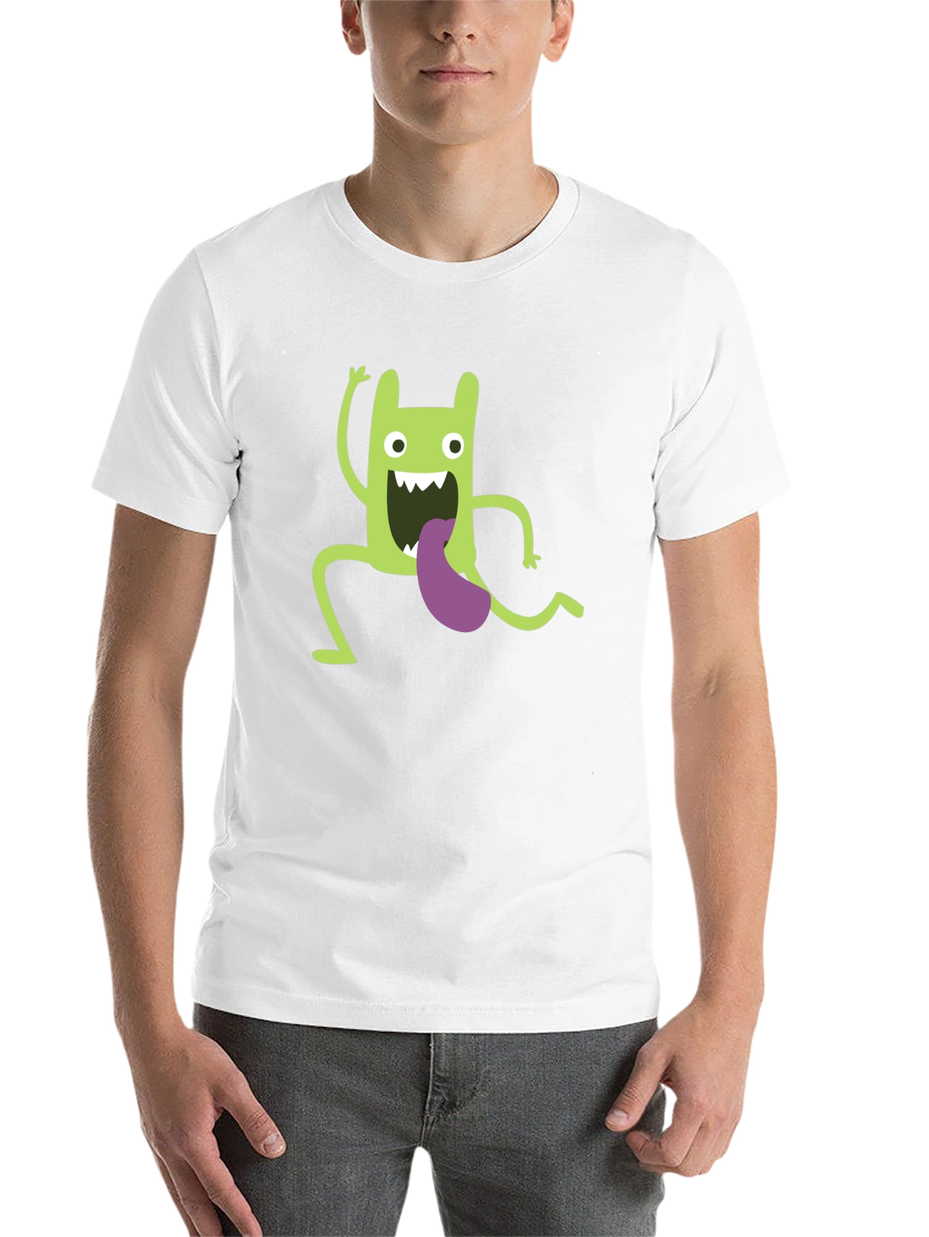 Black Funny Green Monster Graphic T-Shirt view 14