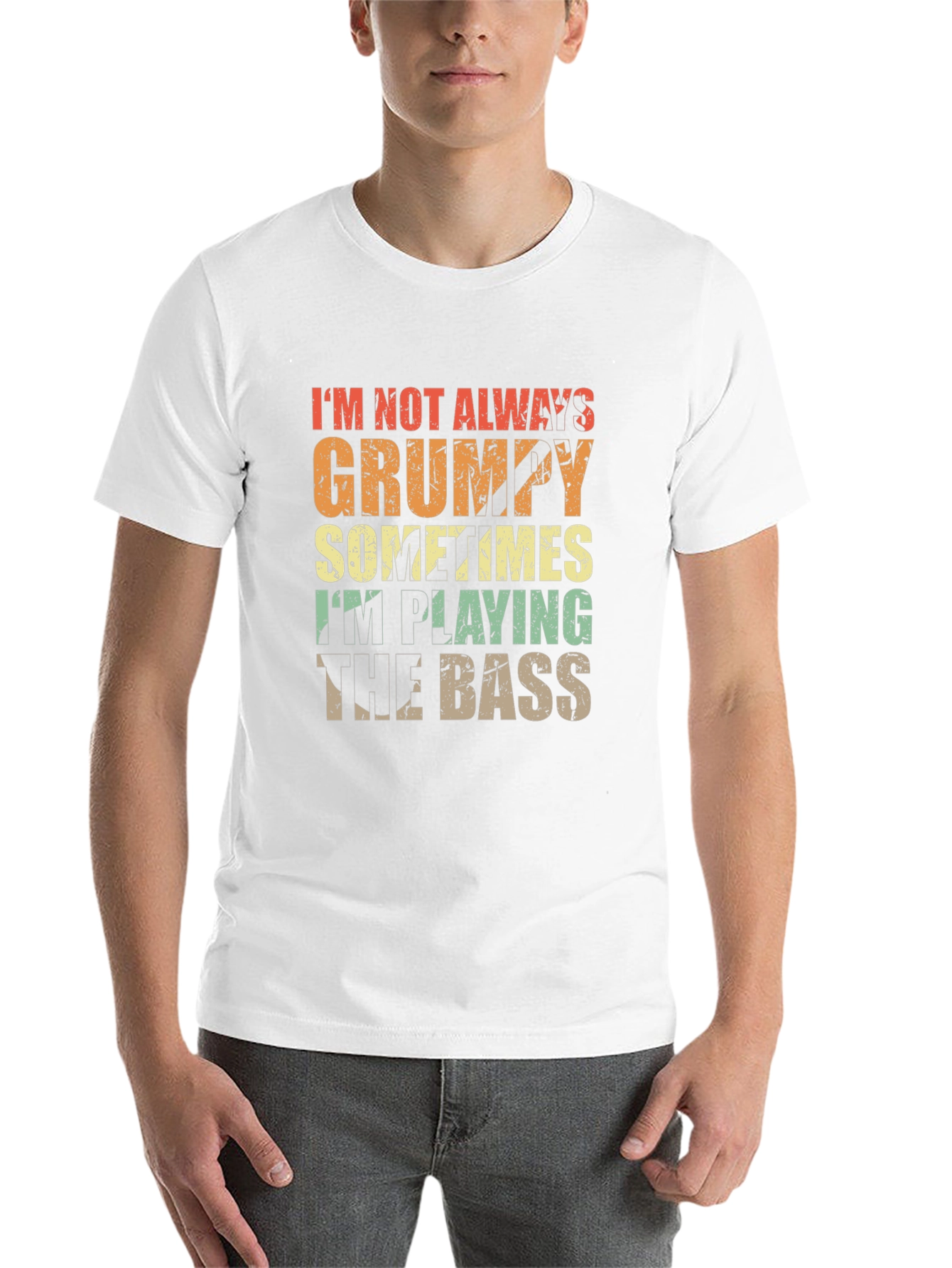 Black Grumpy Bass Player Black T-Shirt view 14