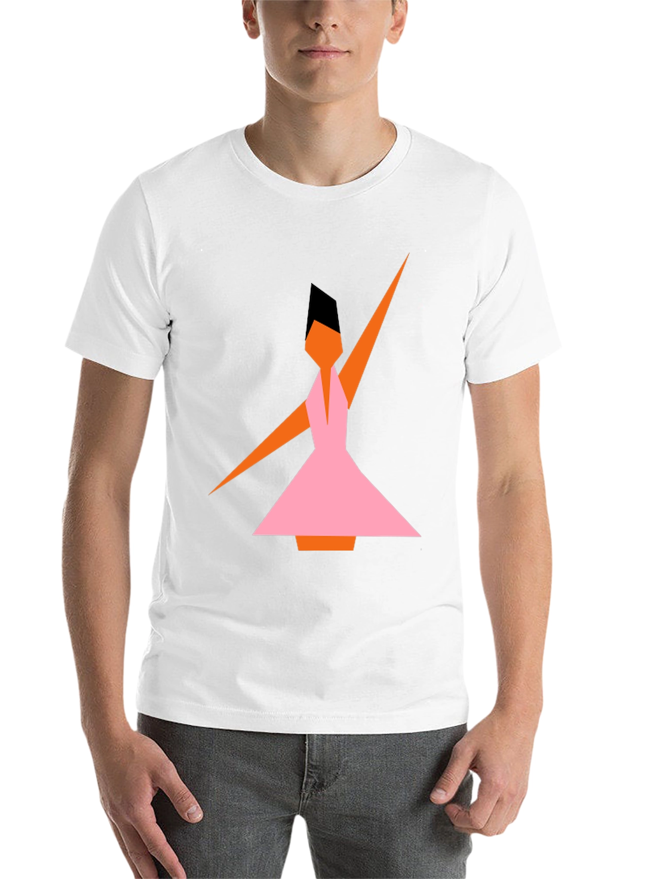 Black Geometric Dance T-Shirt - Abstract Style view 14