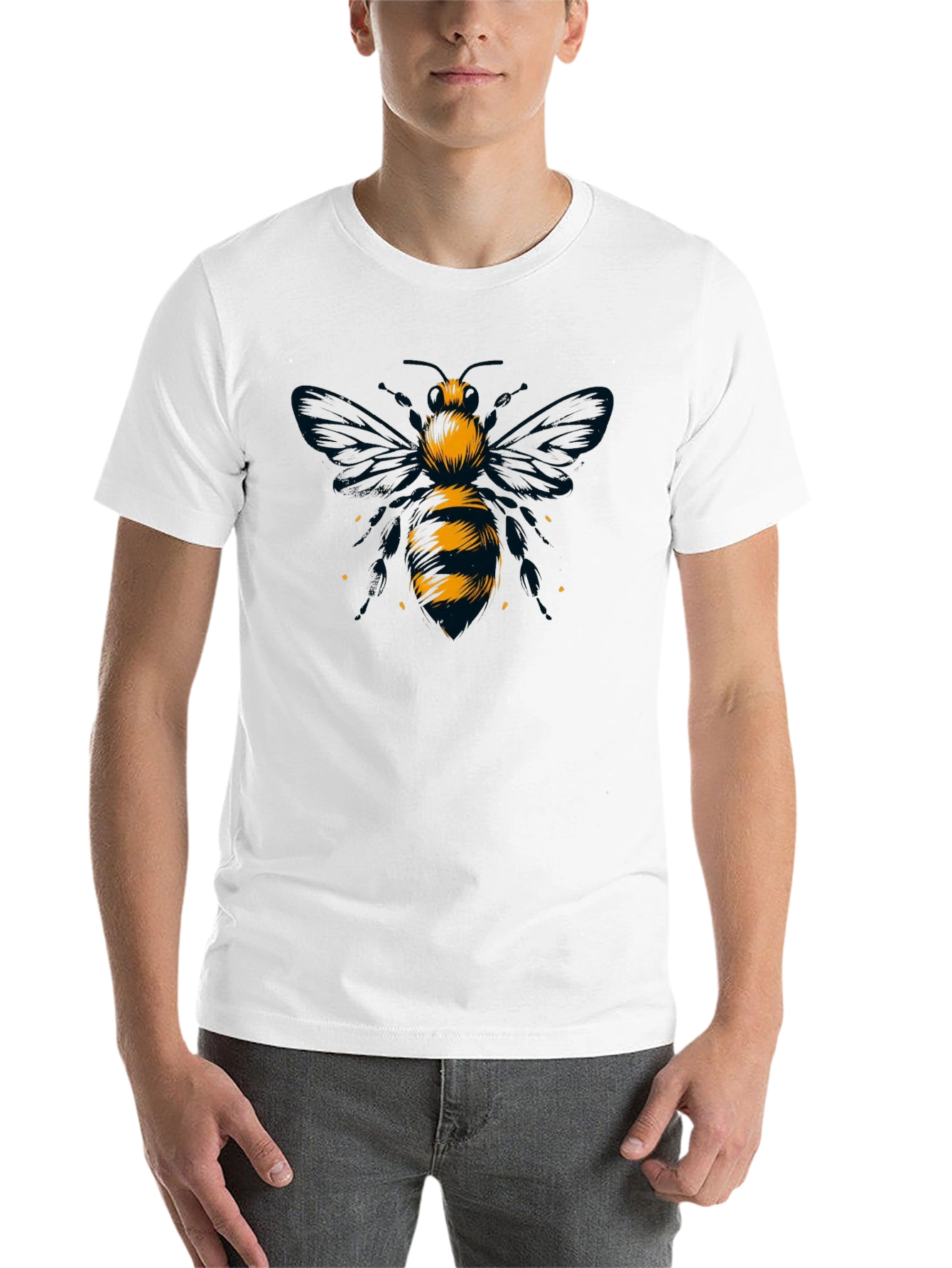 Black Bee Graphic Tee - Black Cotton T-Shirt view 14