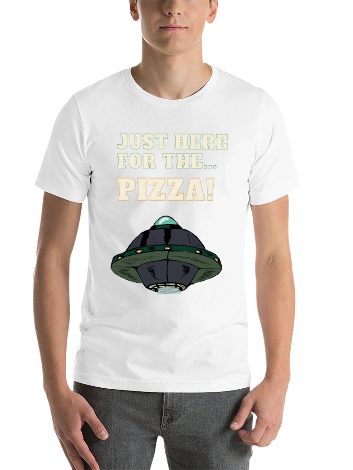 Black Pizza Alien T-Shirt - Funny Graphic Tee view 14