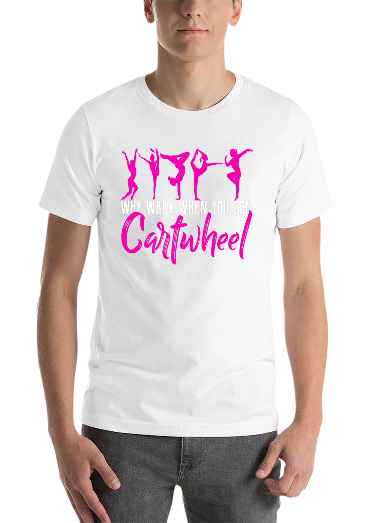 Black Gymnast Cartwheel Graphic Tee - Black view 14