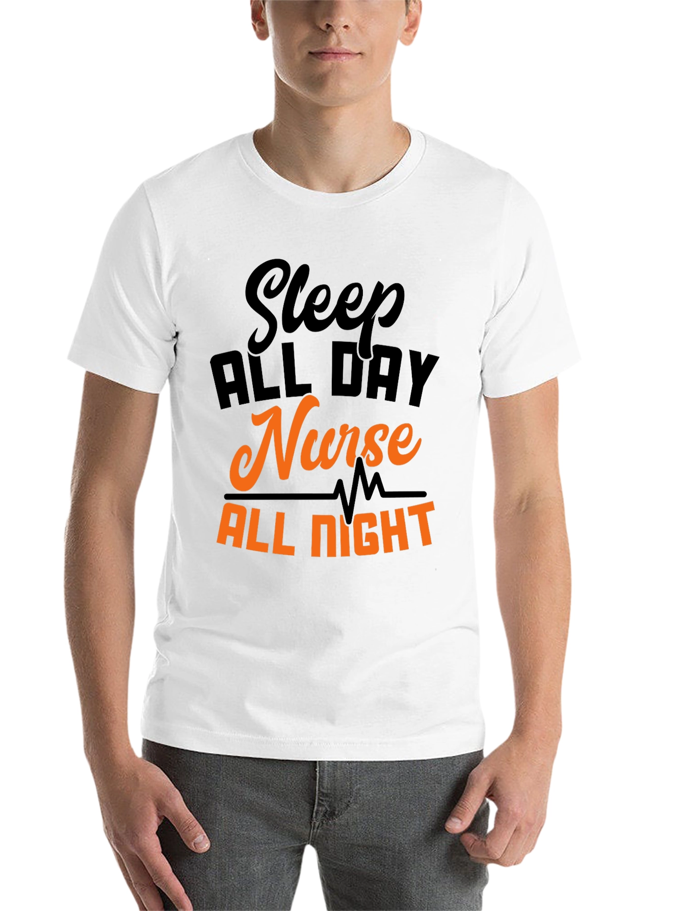 Black Sleep All Day Nurse All Night T-Shirt view 14