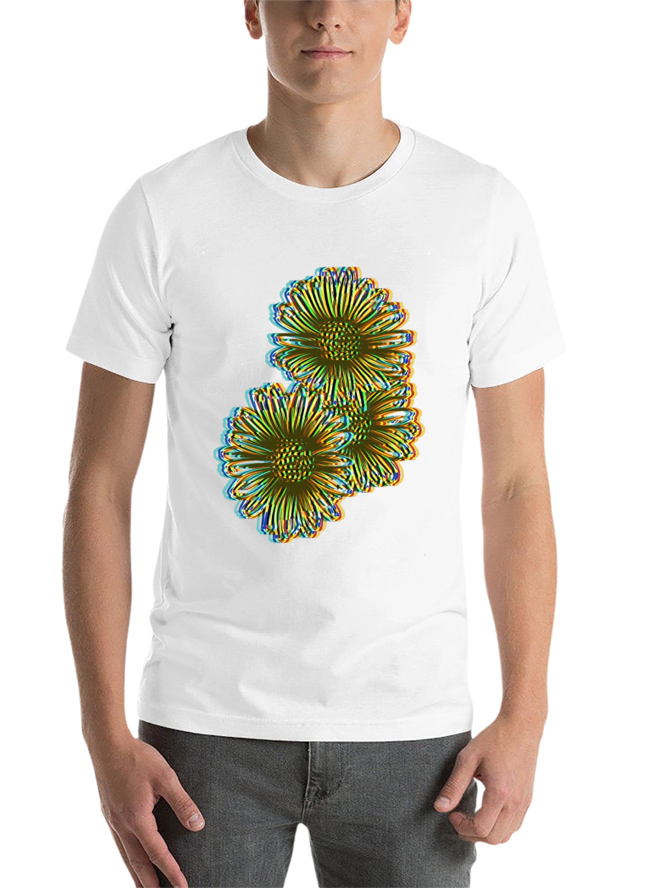 Black Floral Illusion Tee - Bold Graphic Print view 14