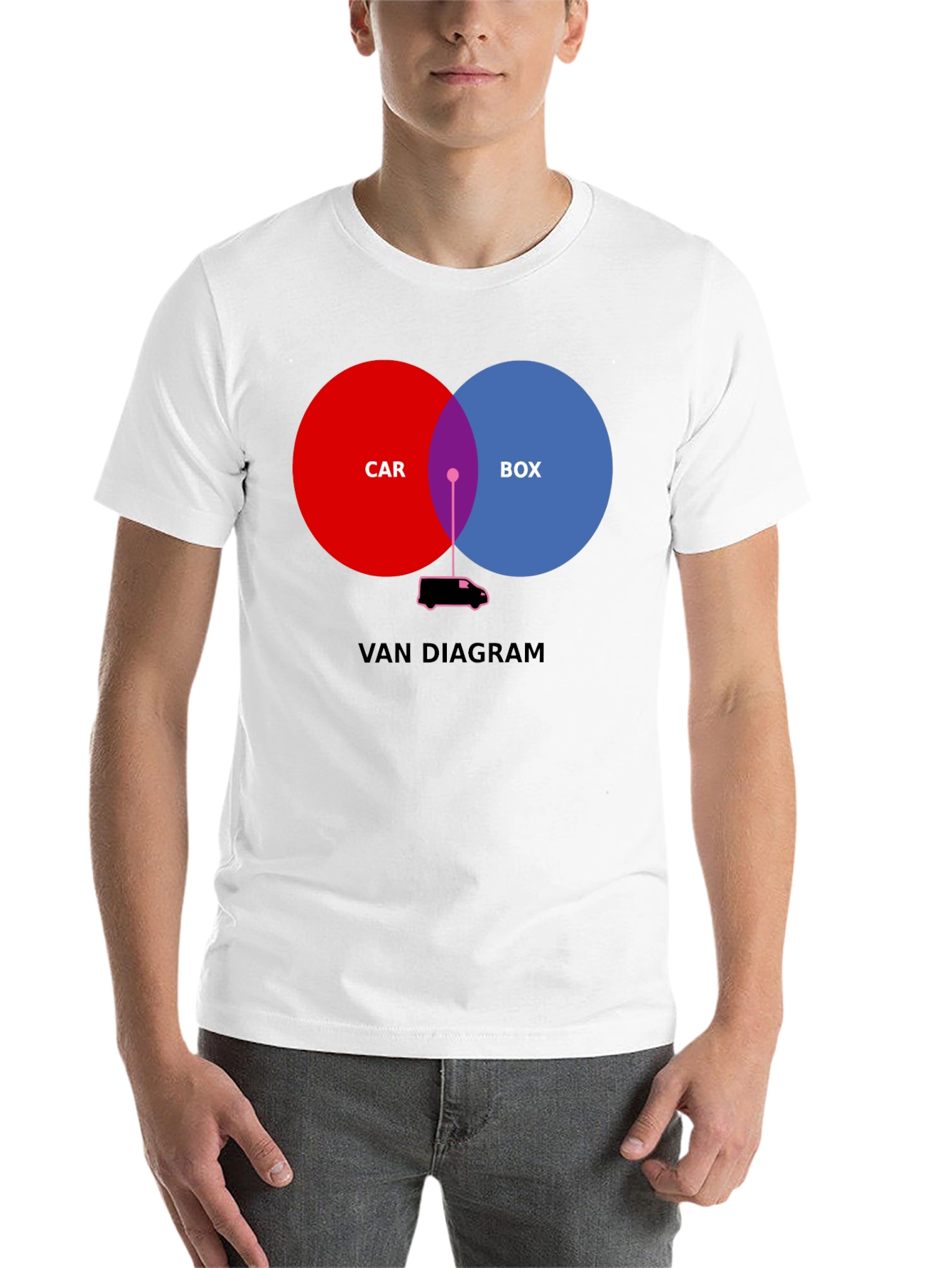 Black Van Diagram T-Shirt - Humorous Graphic Tee view 14