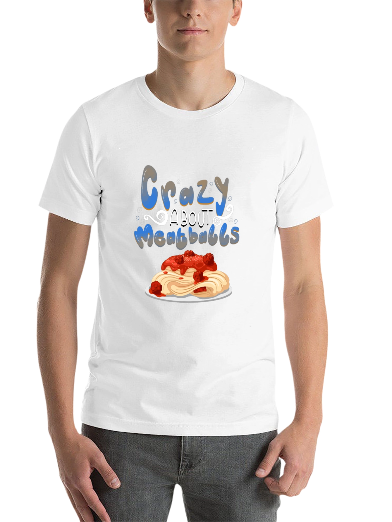 Black Crazy About Meatballs T-Shirt - Foodie Tee view 14