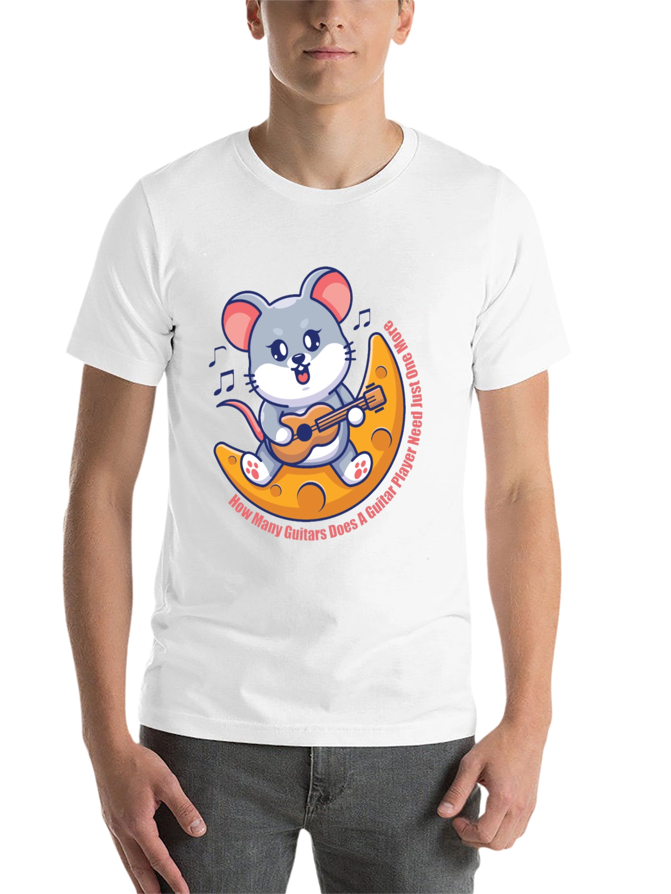 Black Mouse Guitarist T-Shirt - Musician Cartoon Tee view 14