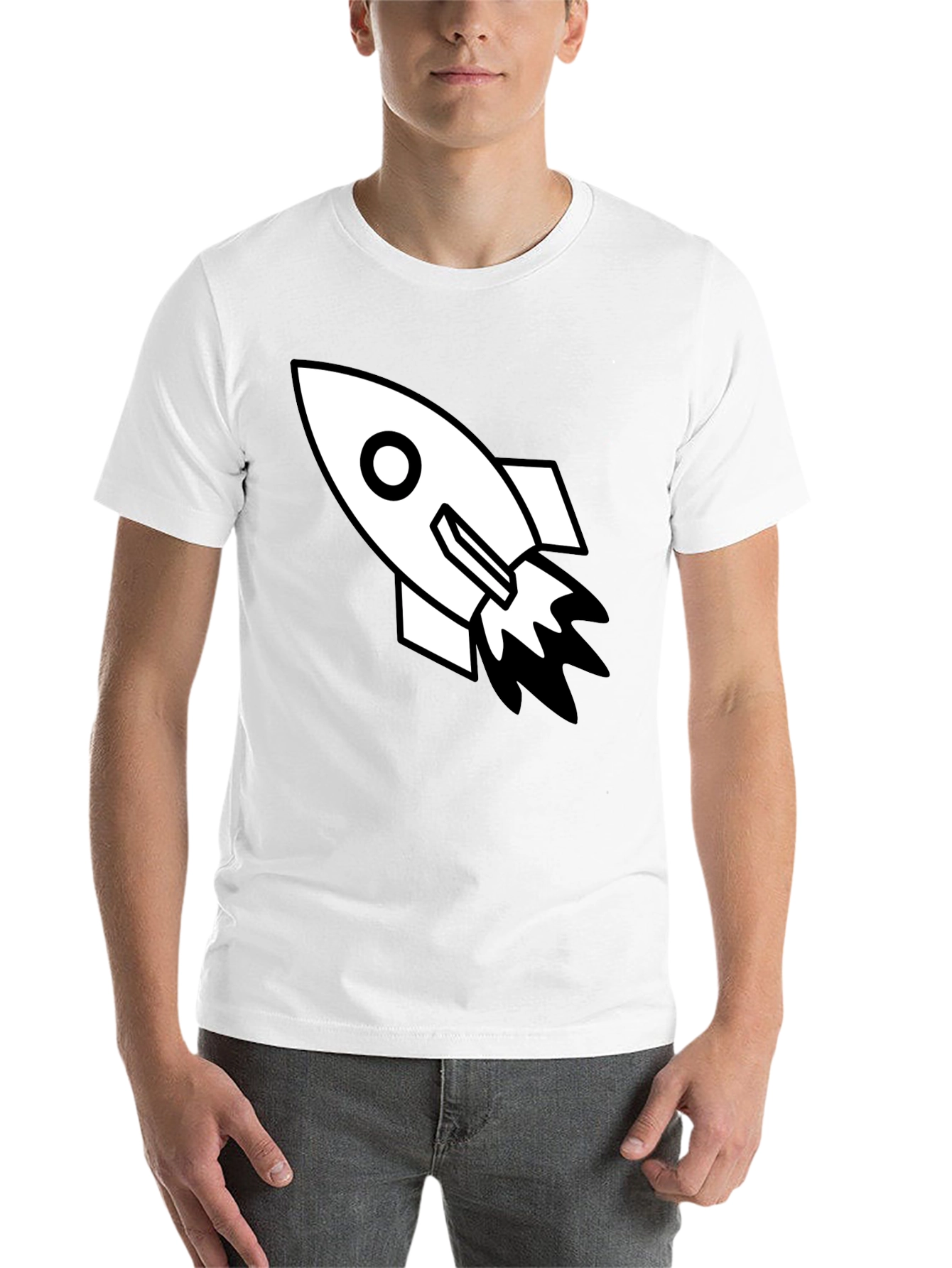 Black Rocket Graphic Tee - Black Cotton Blend view 14