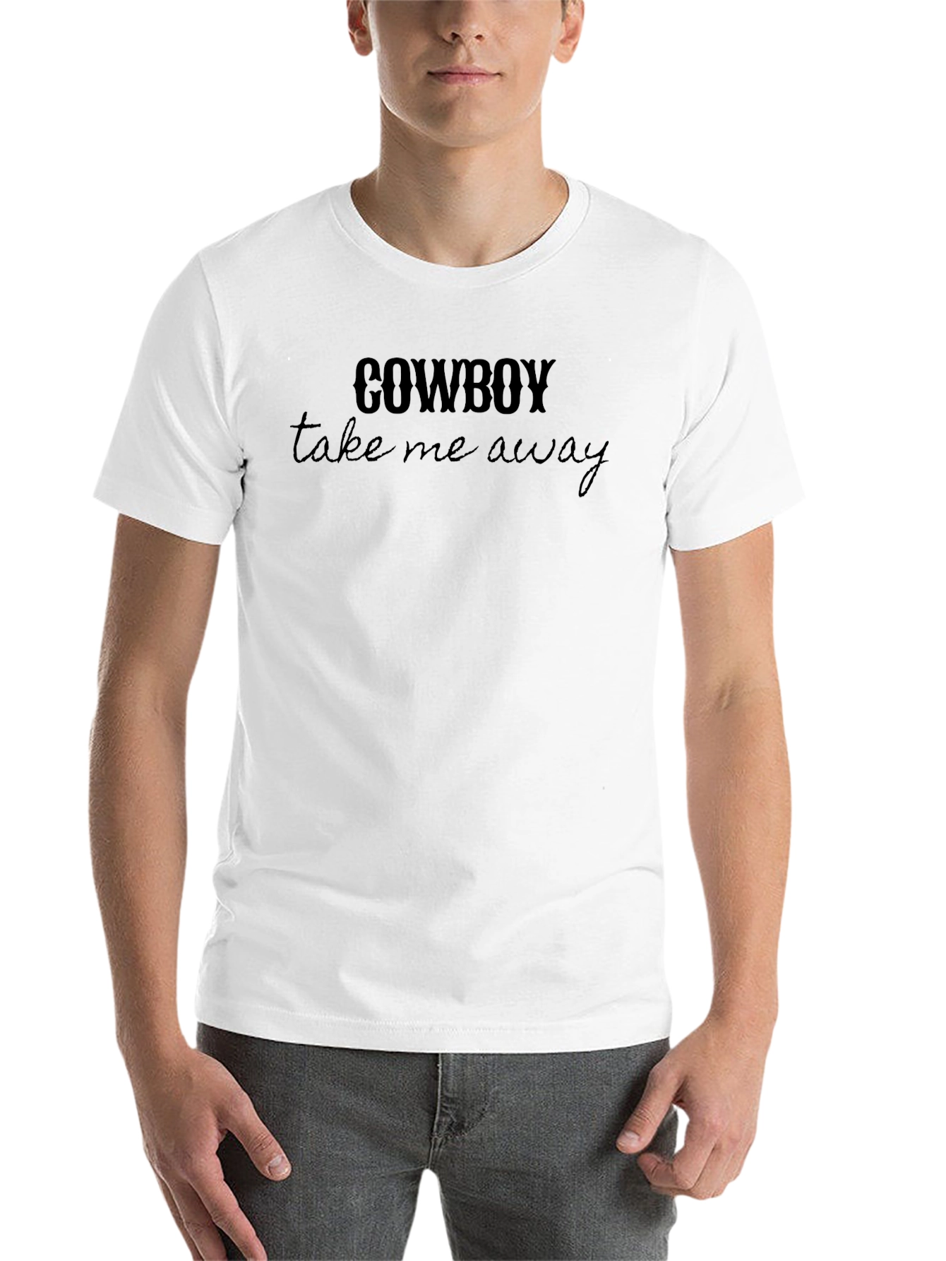 Black Cowboy Take Me Away Graphic Tee - Soft Cotton Blend view 14