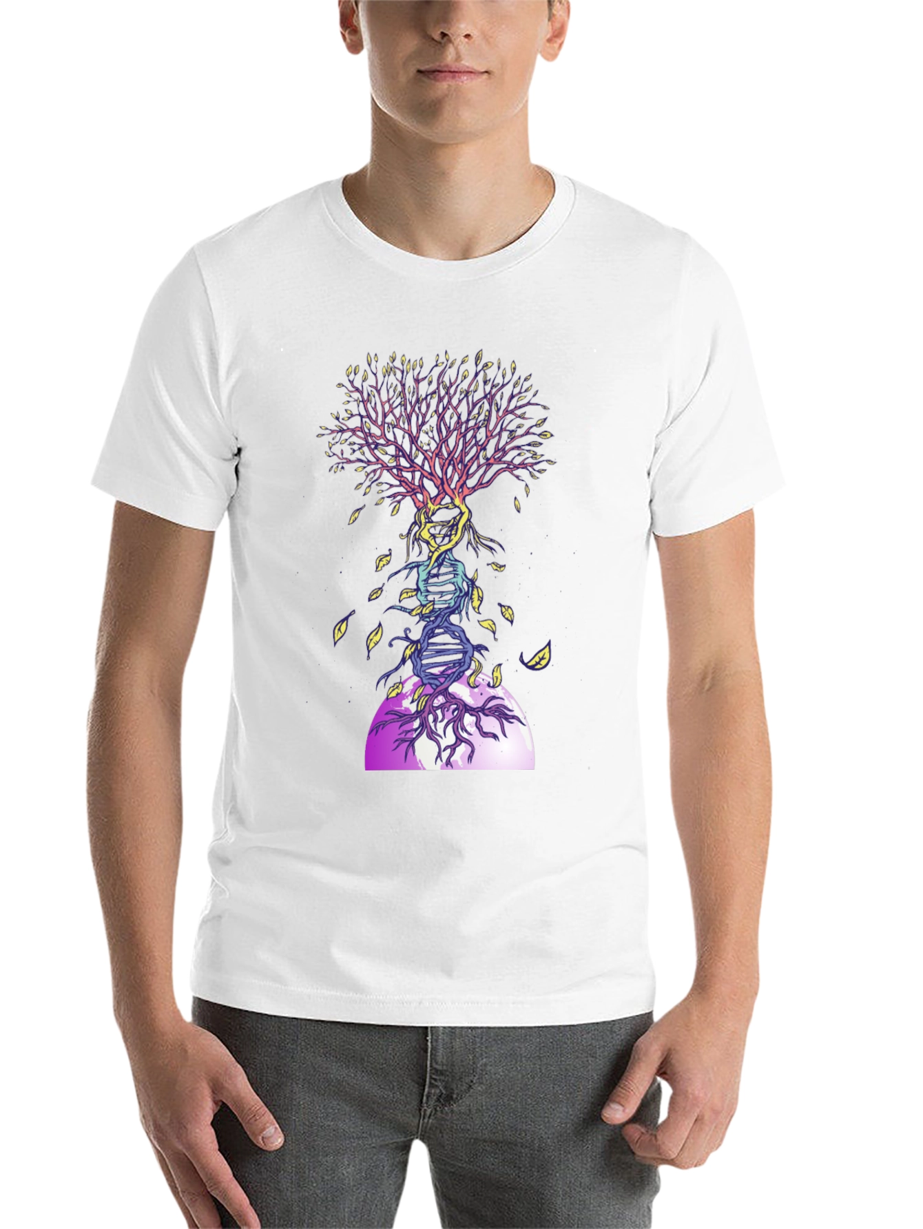 Black DNA Tree Graphic Tee - Nature & Science T-Shirt view 14