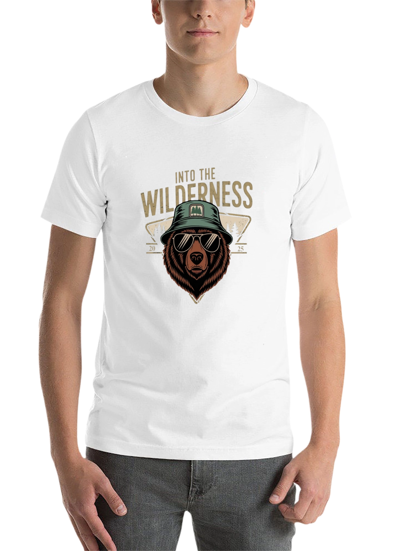 Black Into the Wilderness Bear Graphic T-Shirt view 14