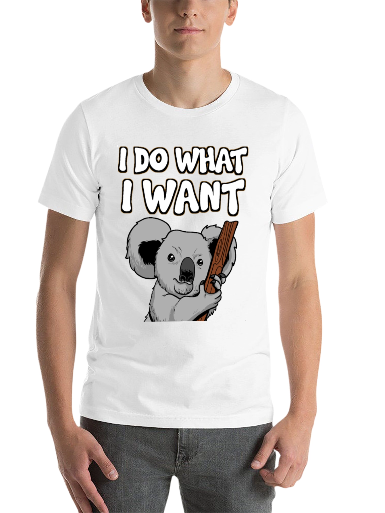Black I Do What I Want Koala Graphic T-Shirt view 14