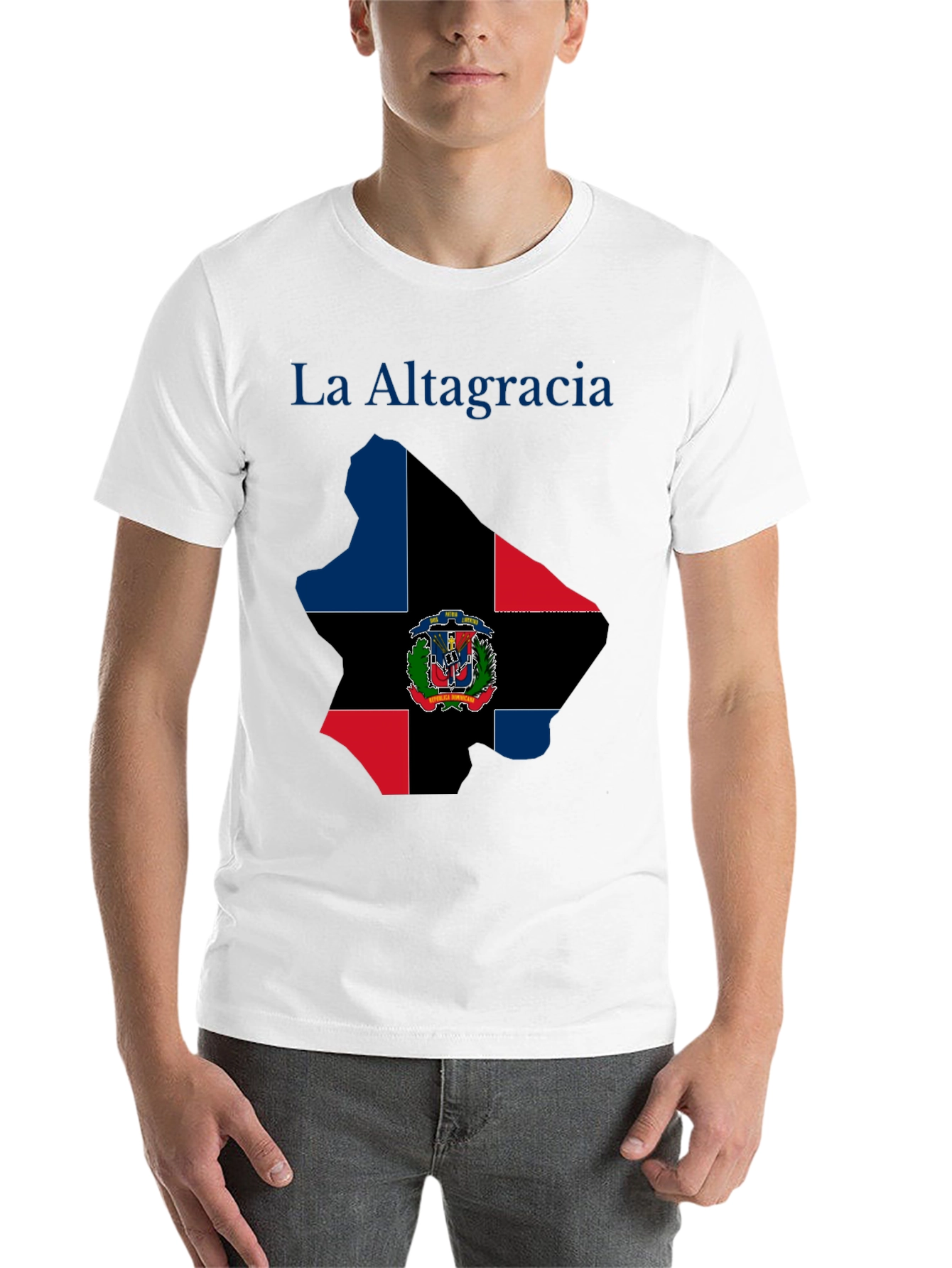 Black La Altagracia Dominican Republic Flag T-Shirt view 14