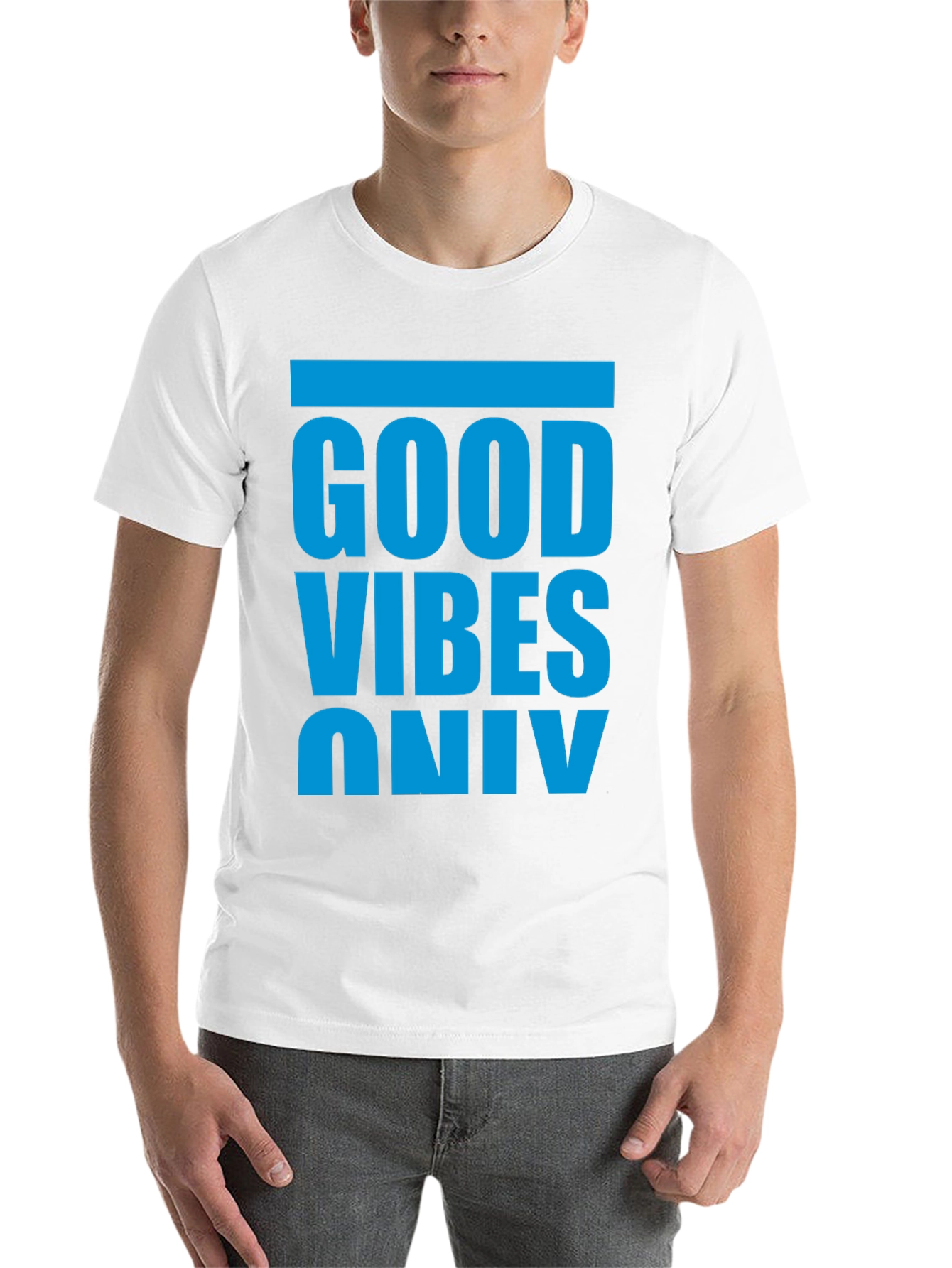 Black Good Vibes Only T-Shirt - Casual Graphic Tee view 14