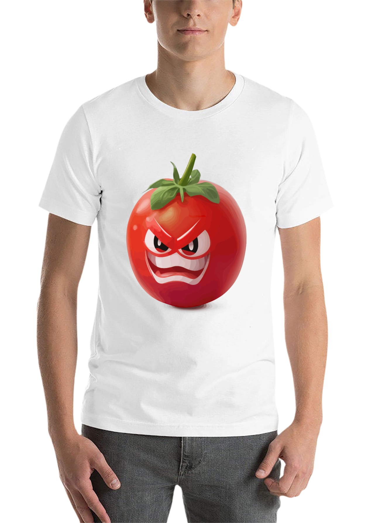 Black Angry Tomato Graphic T-Shirt - Funny Food Tee view 14