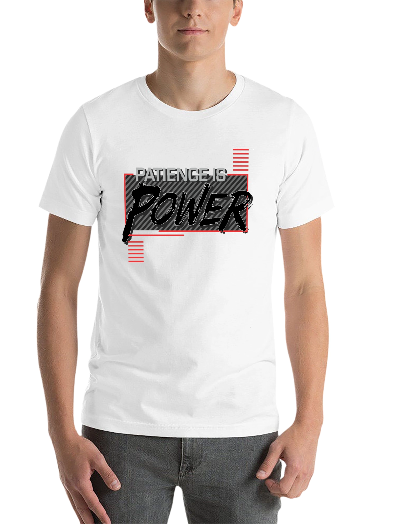 Black Patience is Power Graphic Tee - Motivational Black T-Shirt view 14