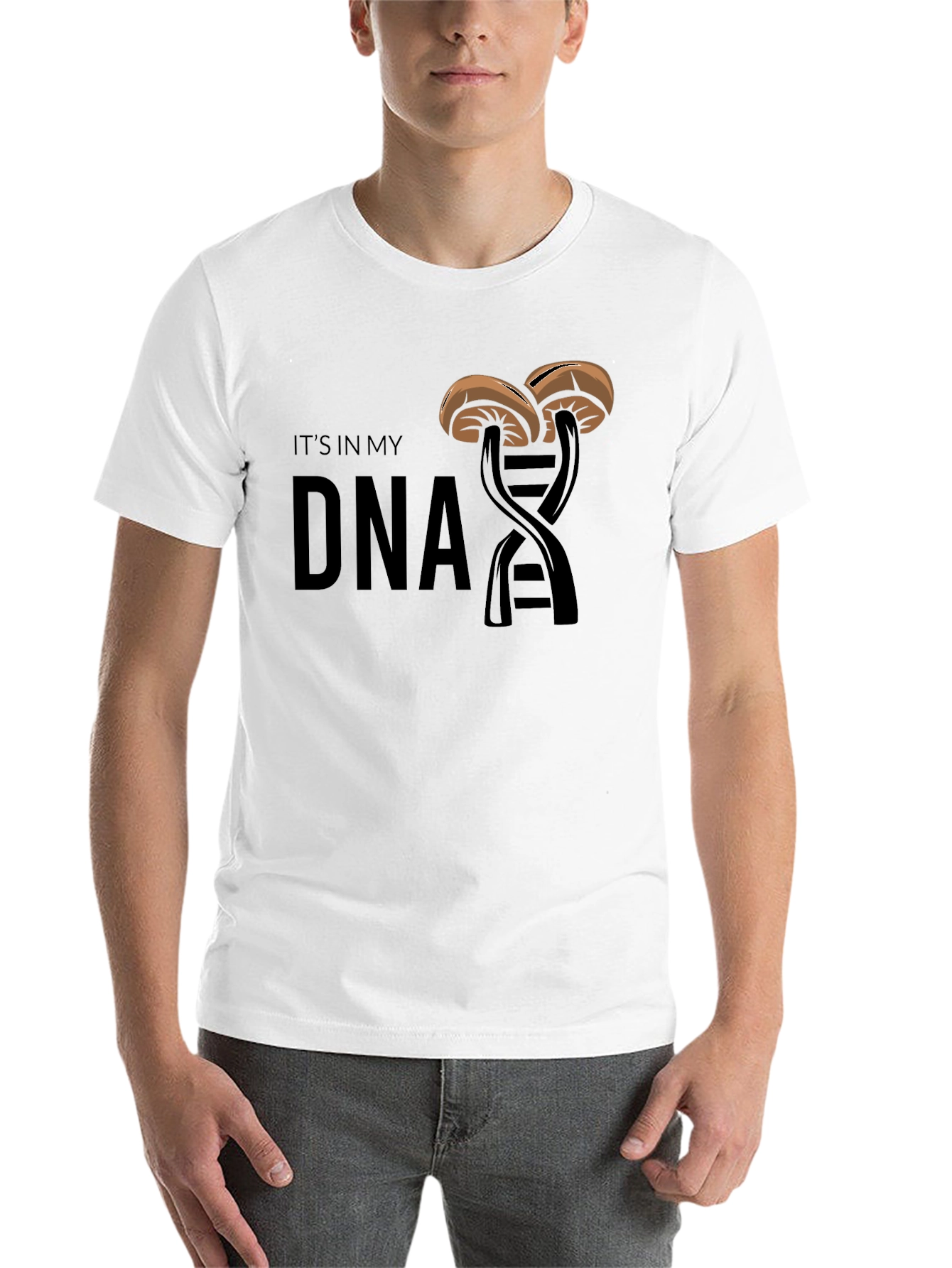 Black Mushroom DNA Graphic Tee - Unique & Stylish view 14