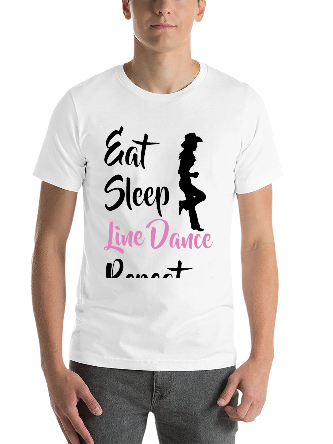 Black Eat Sleep Line Dance Repeat T-Shirt view 14