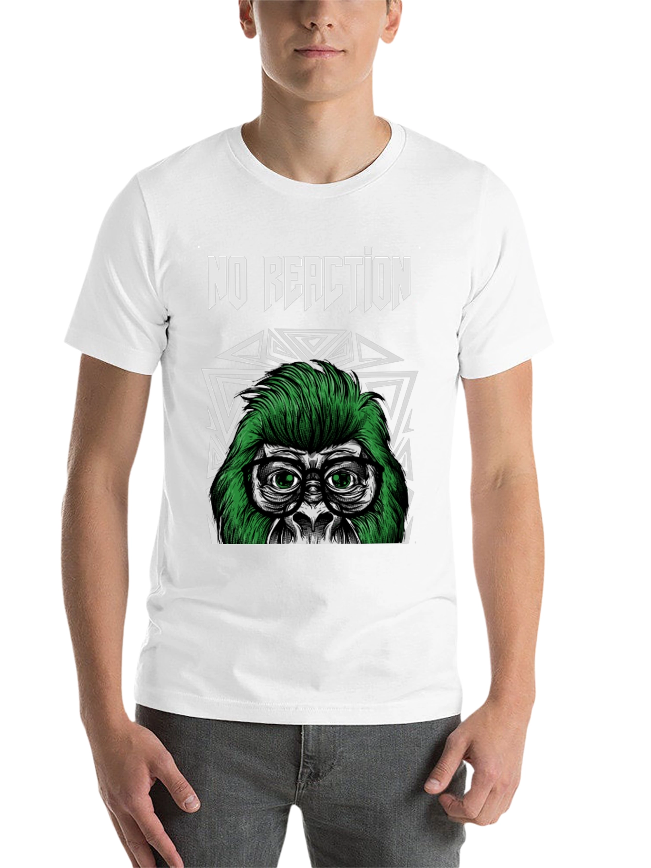 Black No Reaction Gorilla Graphic Tee view 14