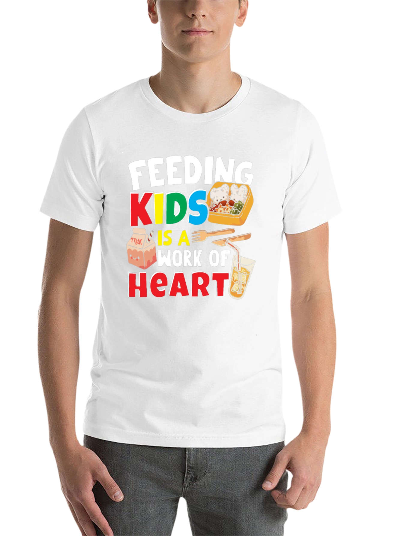 Black Feeding Kids is a Work of Heart T-Shirt view 14