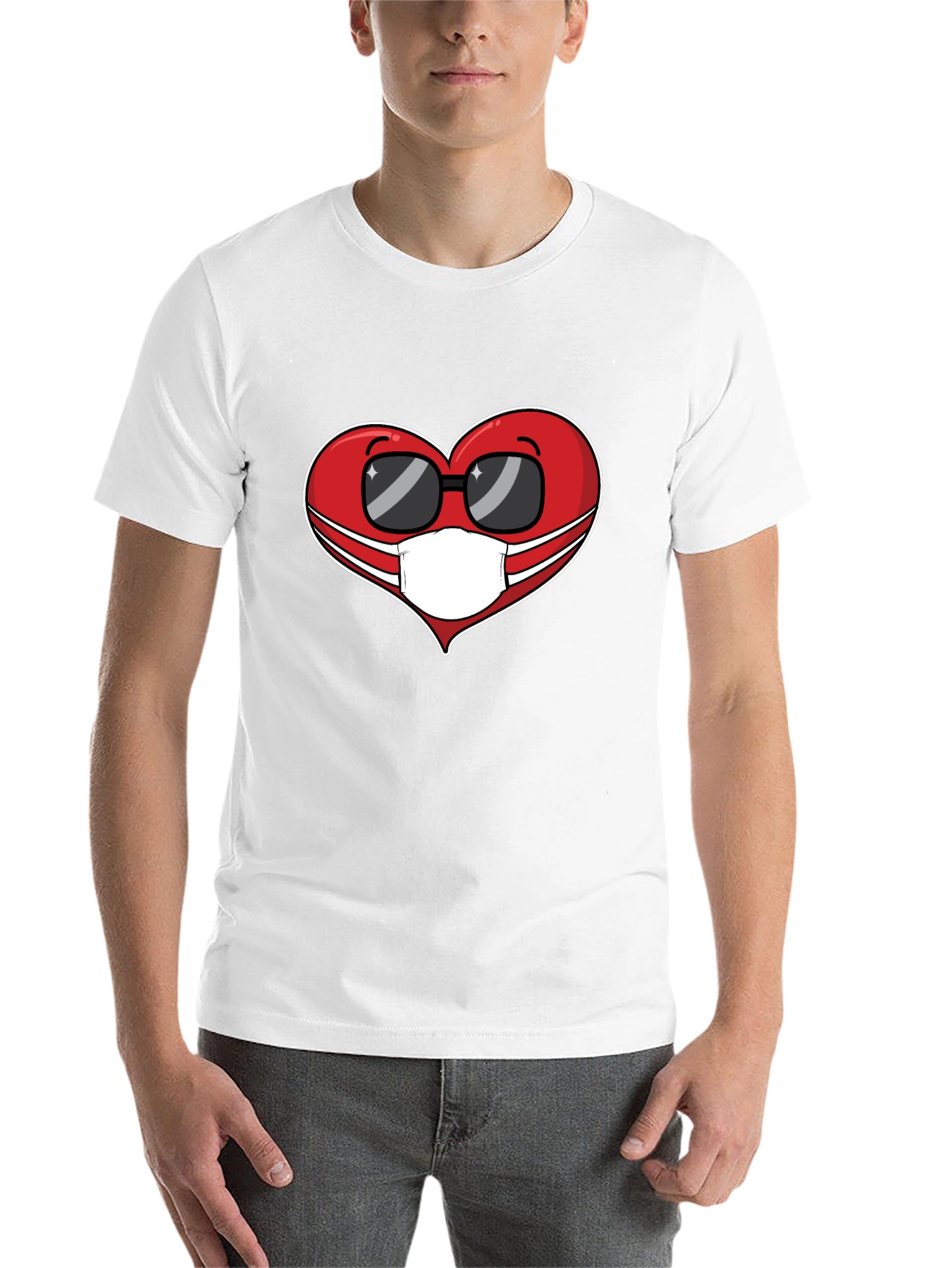 Black Masked Heart Graphic Tee - Trendy Comfort view 14