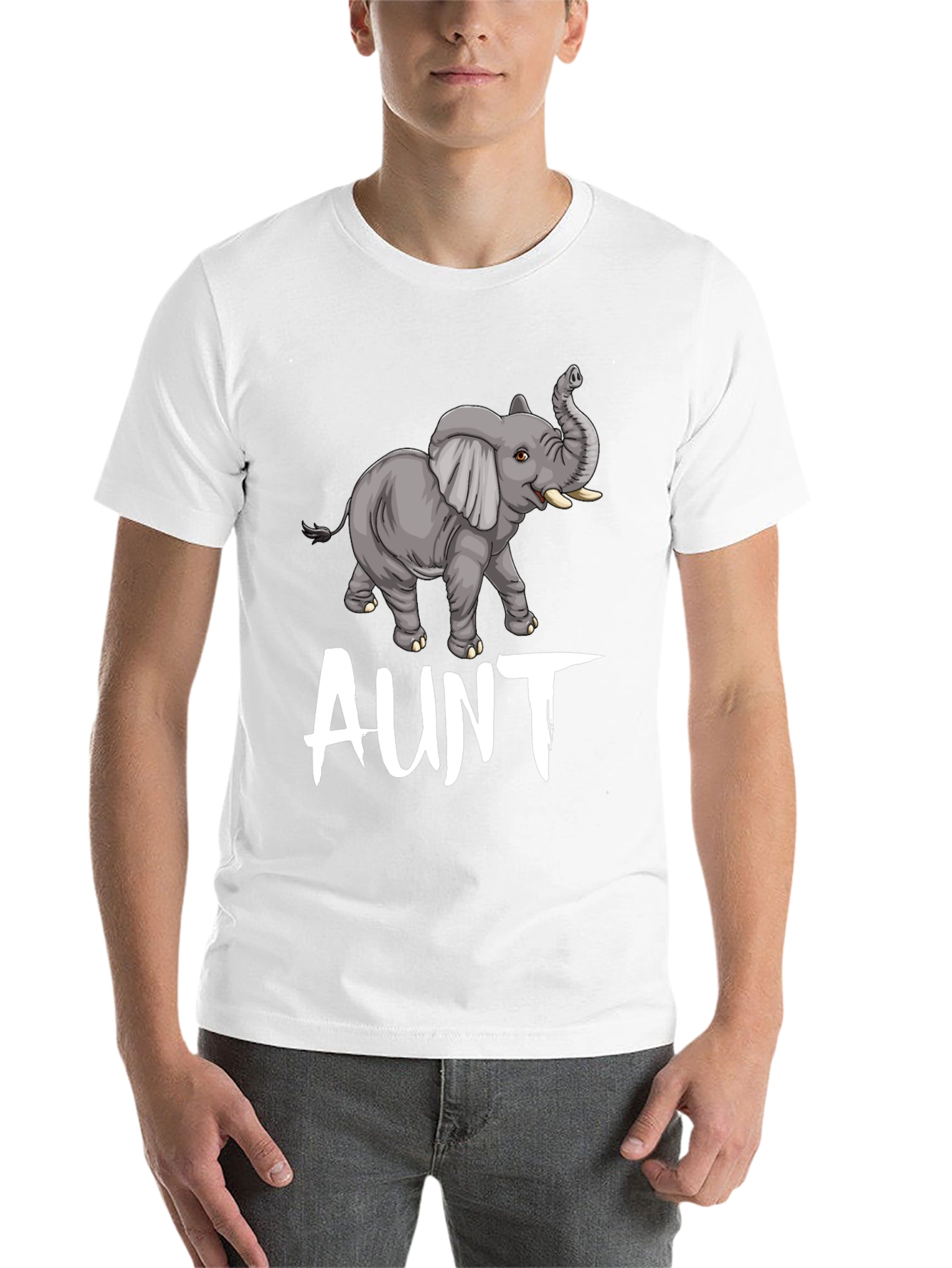 Black Elephant Aunt T-Shirt - Cute Family Tee view 14