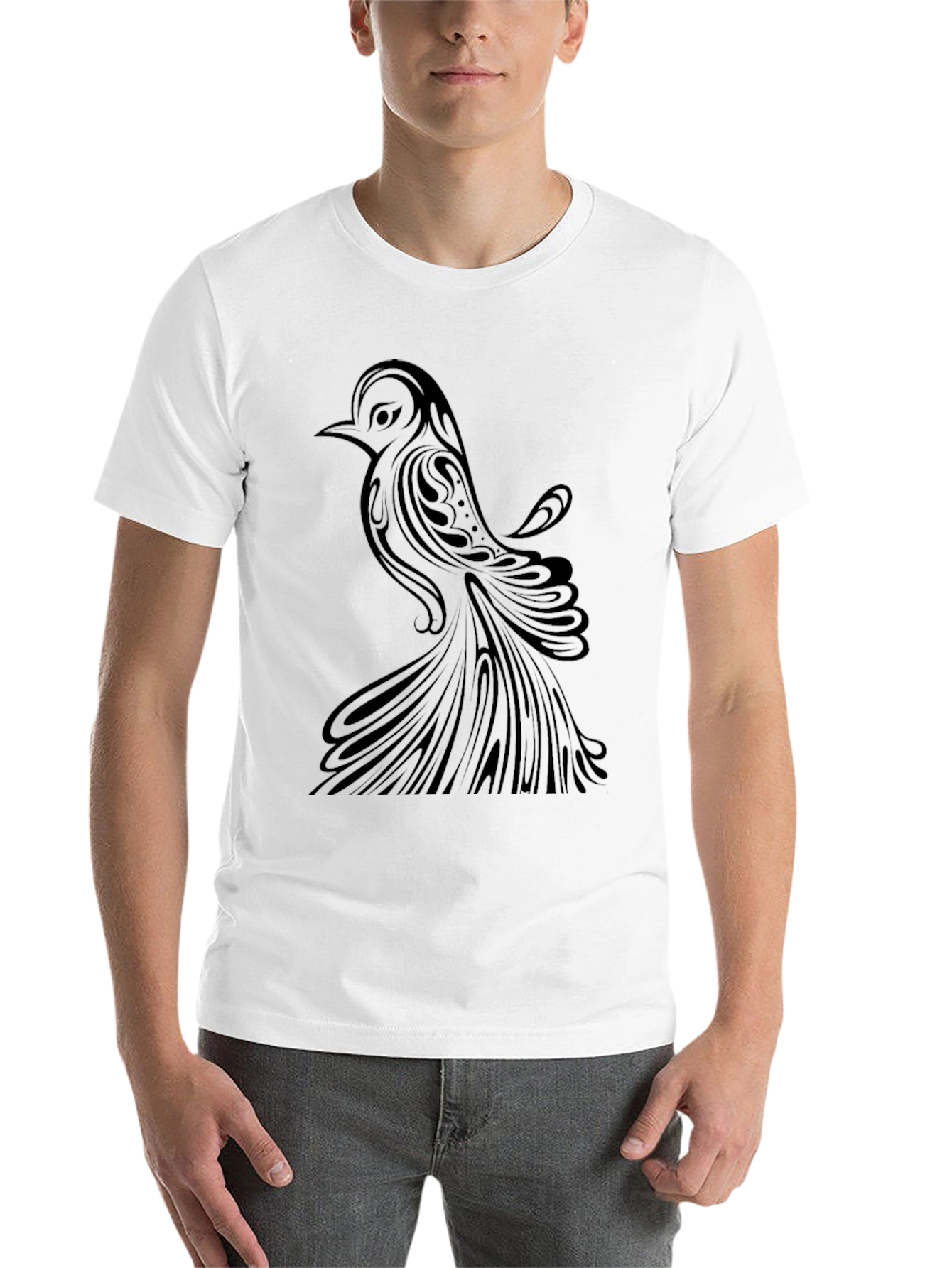 Black Bird Graphic Print T-Shirt view 14