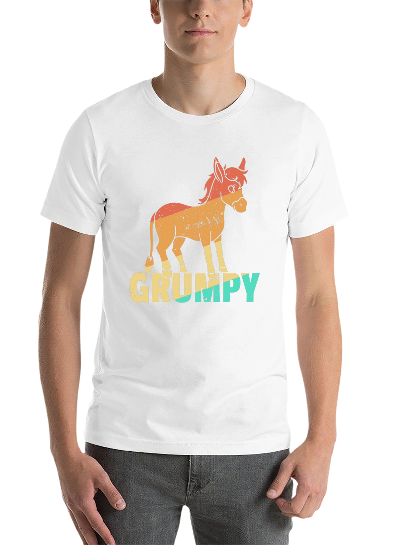 Black Grumpy Donkey T-Shirt - Funny Retro Graphic Tee view 14