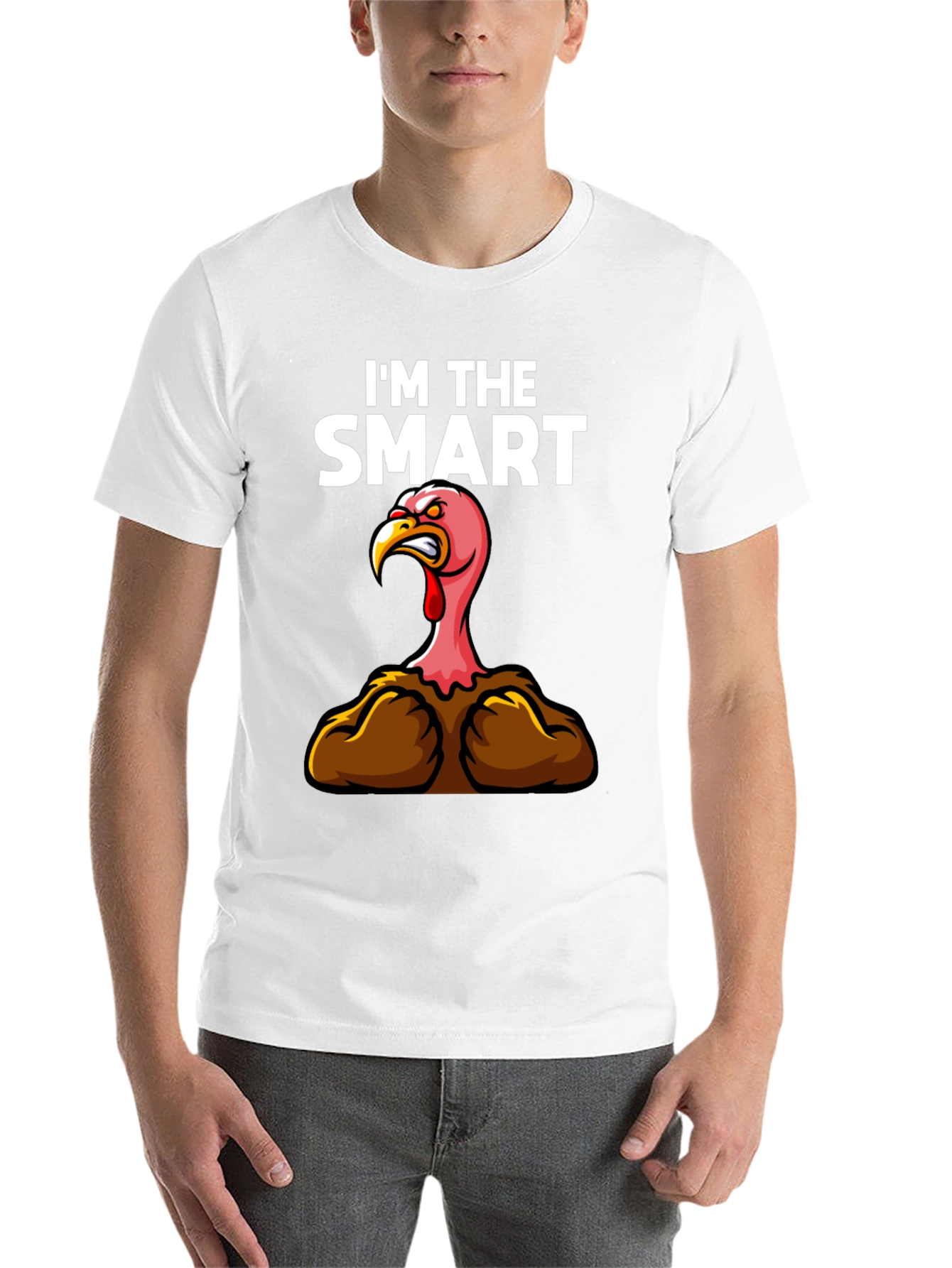 Black Funny "I'm The Smart" Turkey Thanksgiving T-Shirt view 14