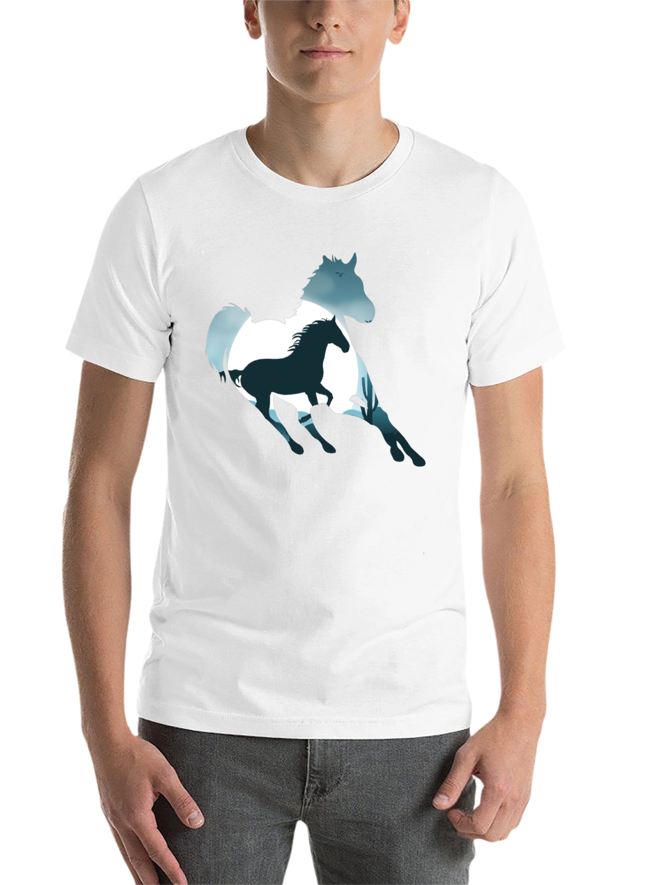 Black Horse Silhouette Graphic Tee - Black view 14