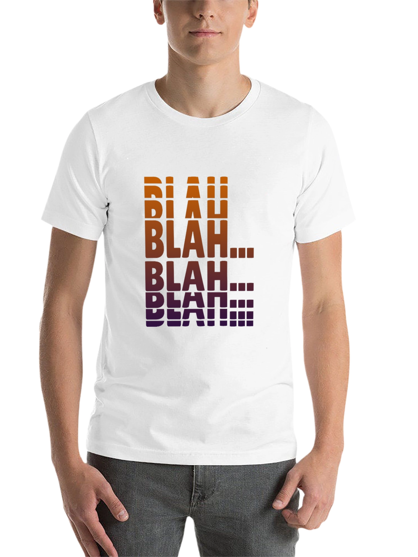Black Blah Funky Graphic Tee - Gradient Text T-Shirt view 14