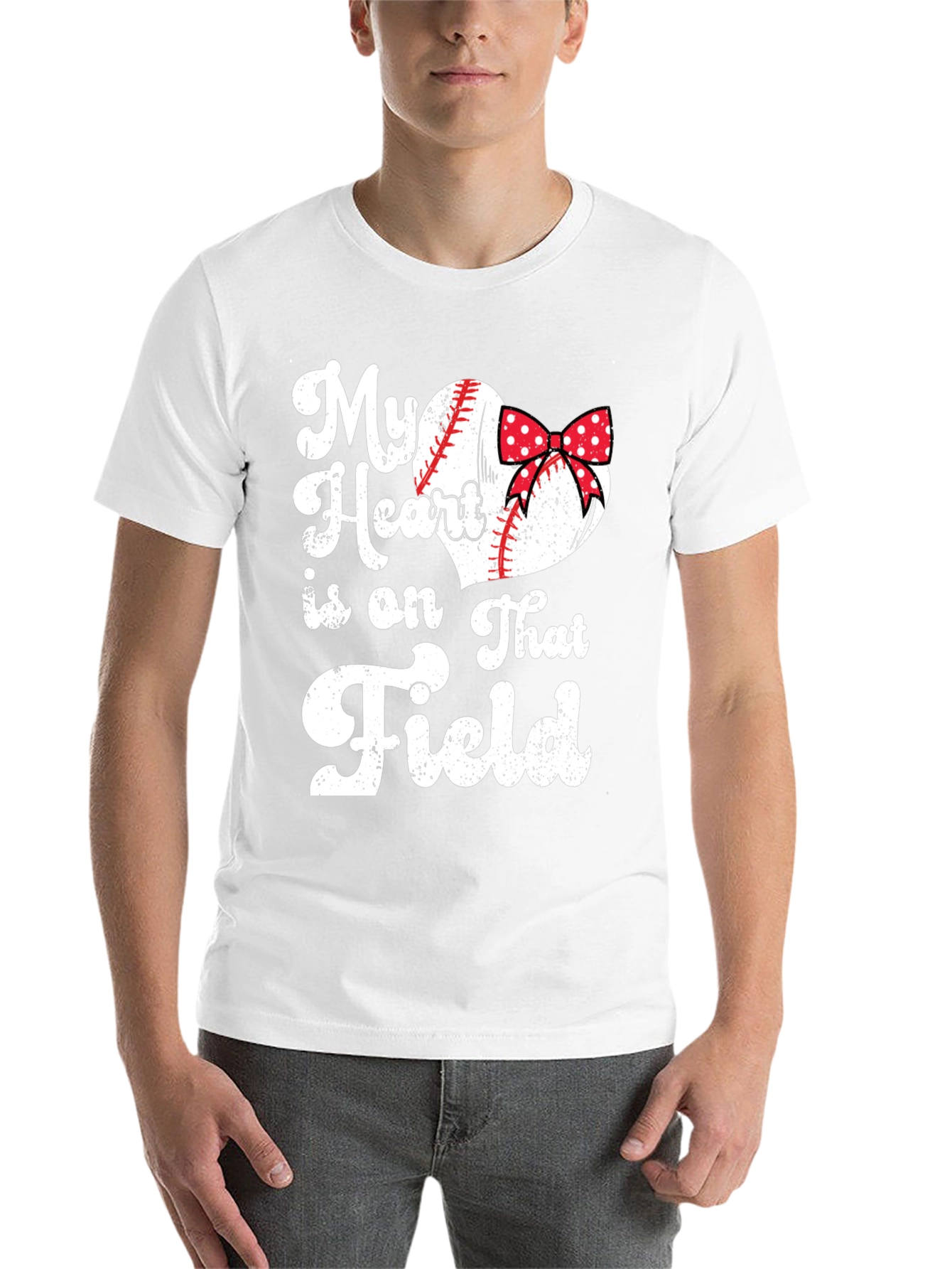 Black Baseball Mom Heart Field T-Shirt view 14