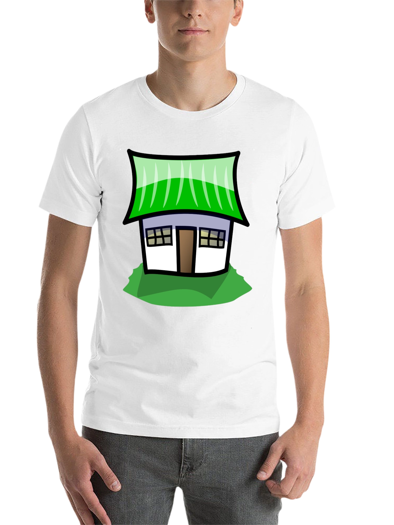 Black Cartoon House Graphic Tee - Unique Style view 14