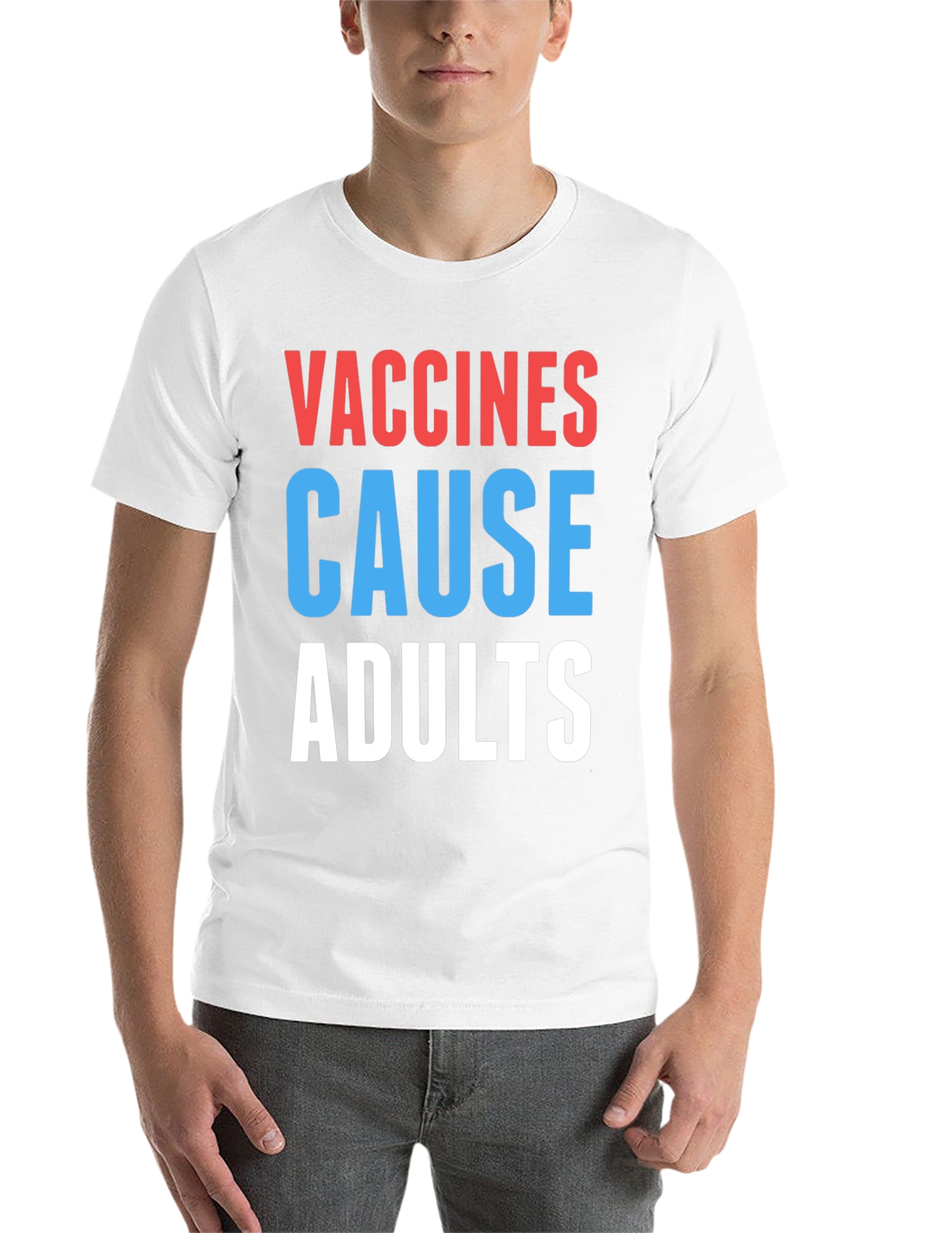 Black Vaccines Cause Adults Graphic Tee - Humorous Slogan view 14