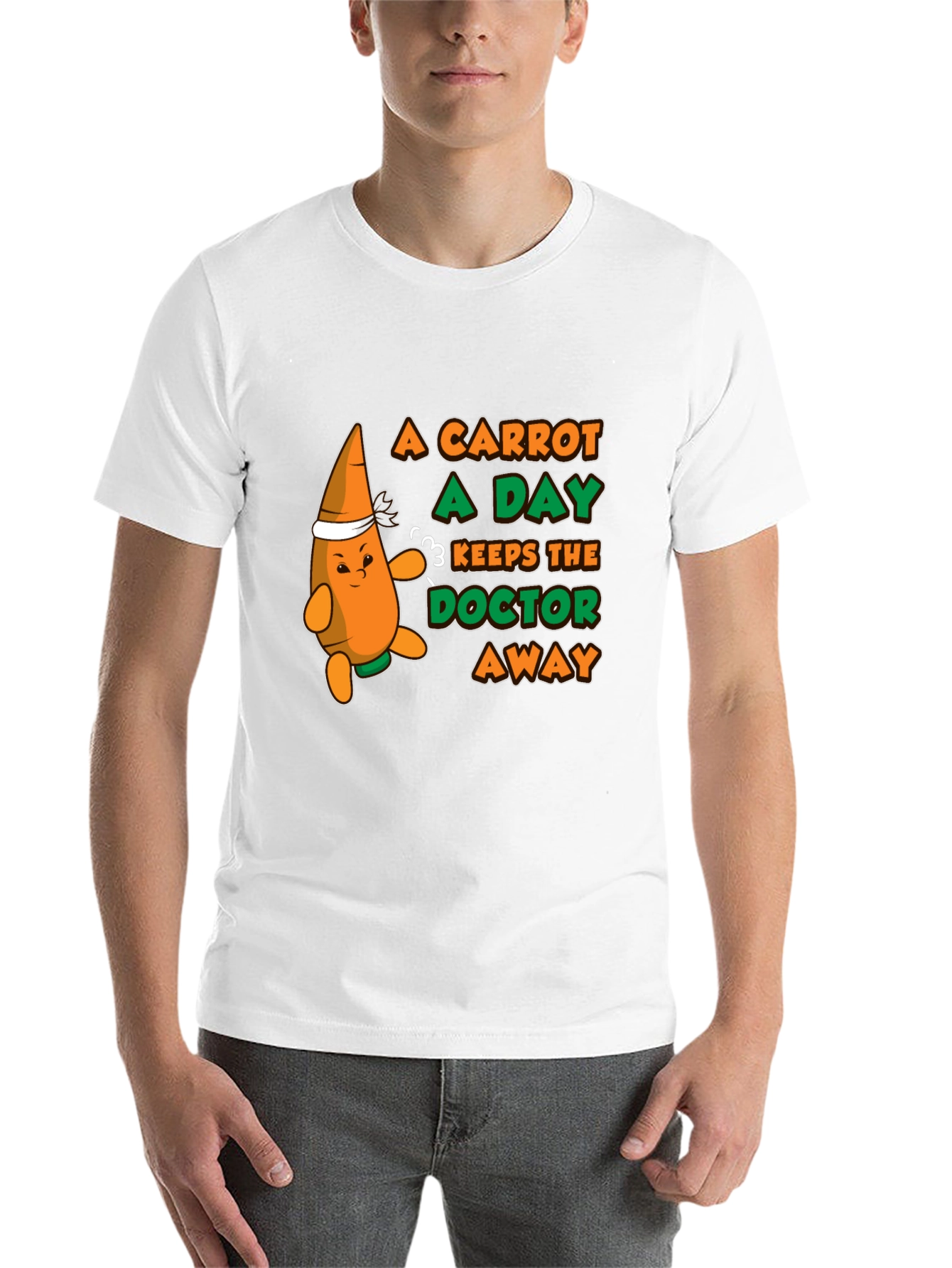 Black A Carrot a Day T-Shirt - Funny Health Tee view 14