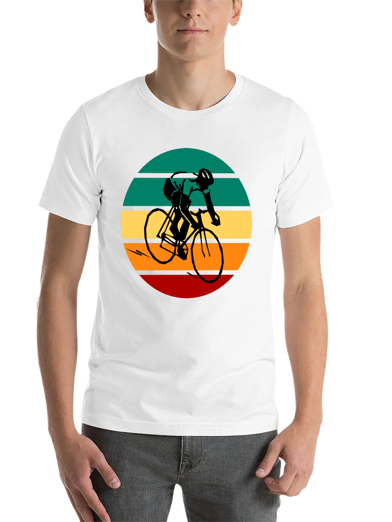 Black Retro Cycling Graphic Tee - Black Cotton Blend view 14