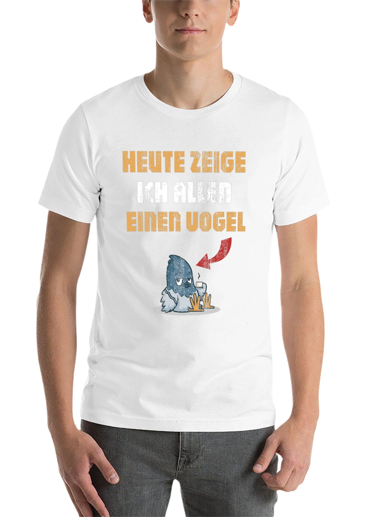 Black Heute Zeige Ich Allen Einen Vogel Graphic Tee view 14