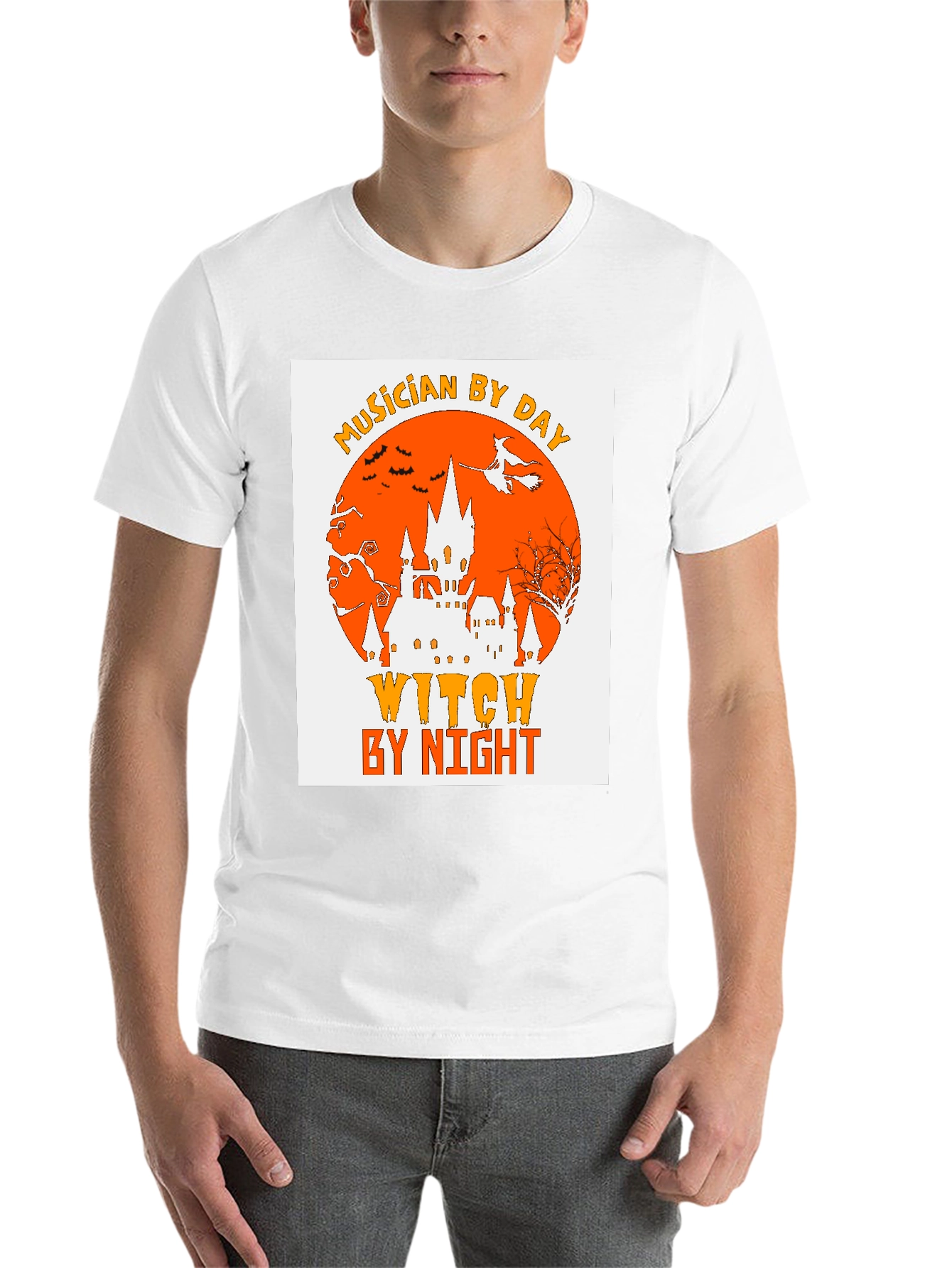 Black Musician by Day, Witch by Night Halloween T-Shirt view 14