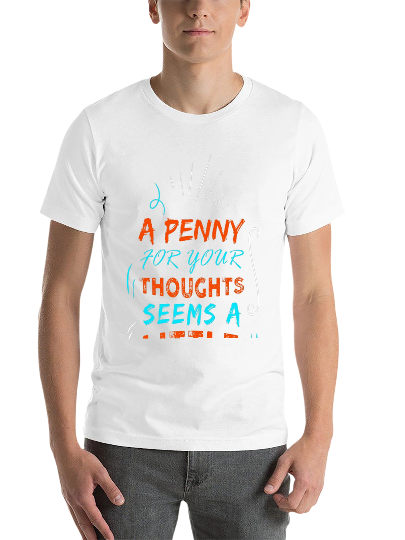 Black A Penny for Your Thoughts Graphic T-Shirt view 14