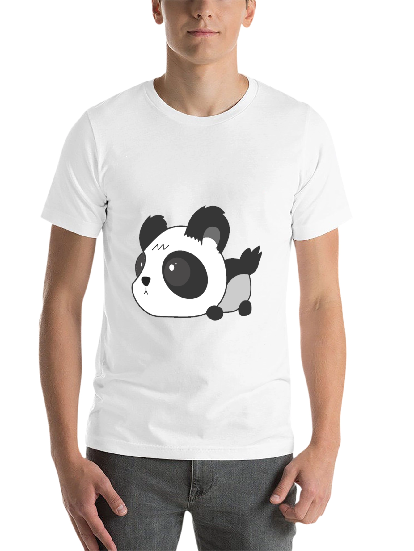 Black Cute Panda Graphic Tee - Soft Black T-Shirt view 14
